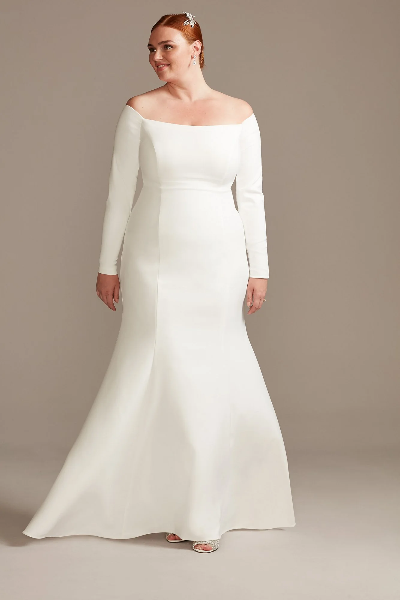 As Is Off-Shoulder Button Back Plus Wedding Dress - Image 2
