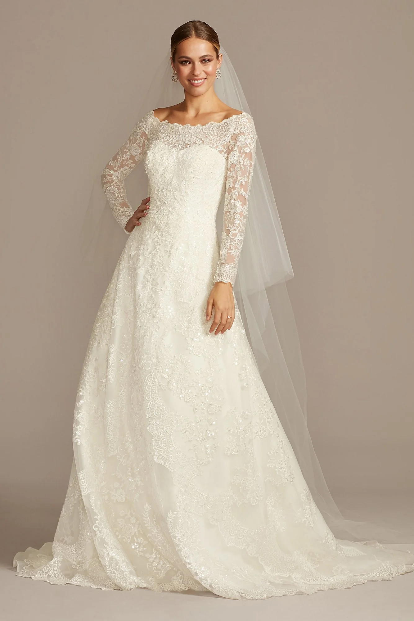 As Is Off-The-Shoulder Lace A-Line Wedding Dress