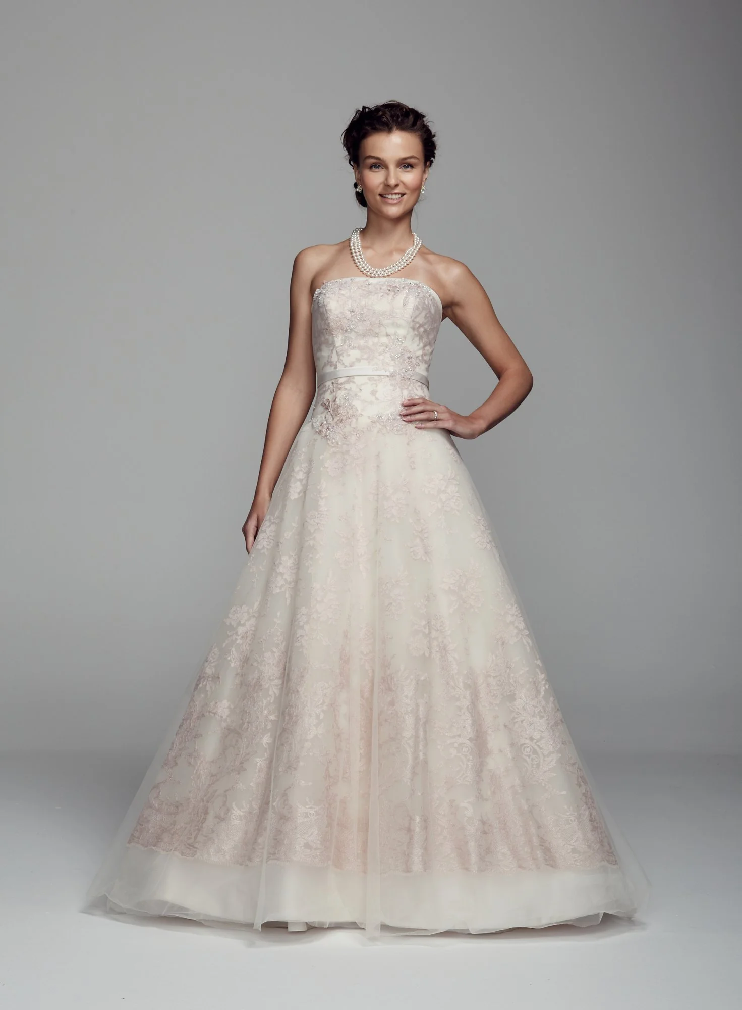 As-Is Organza Ball Gown with Embroidered Applique - Image 2