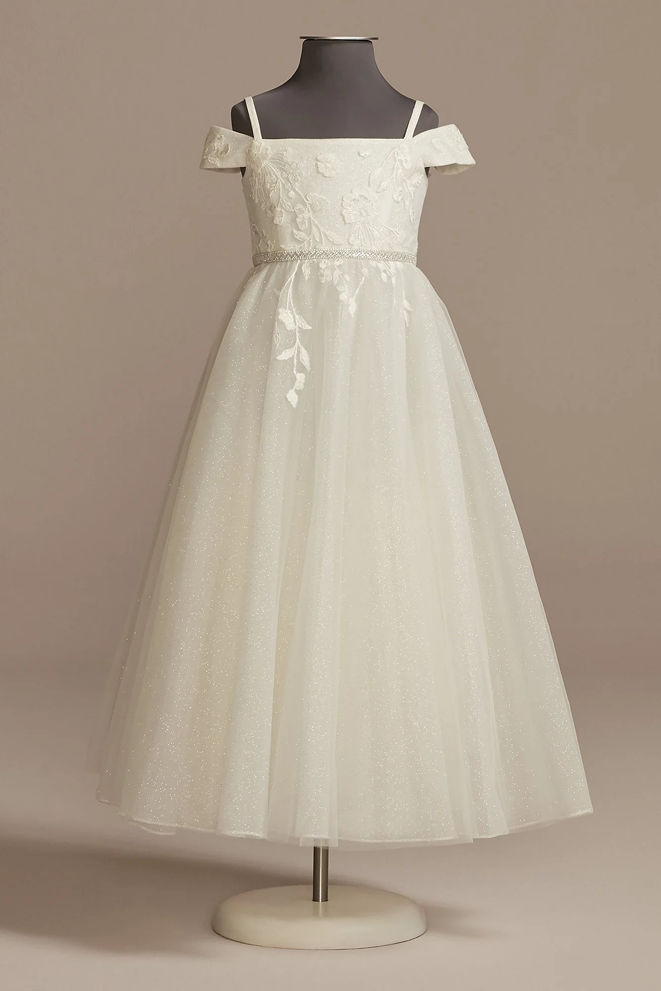 As Is Organza Flower Girl Dress with Applique - Image 2