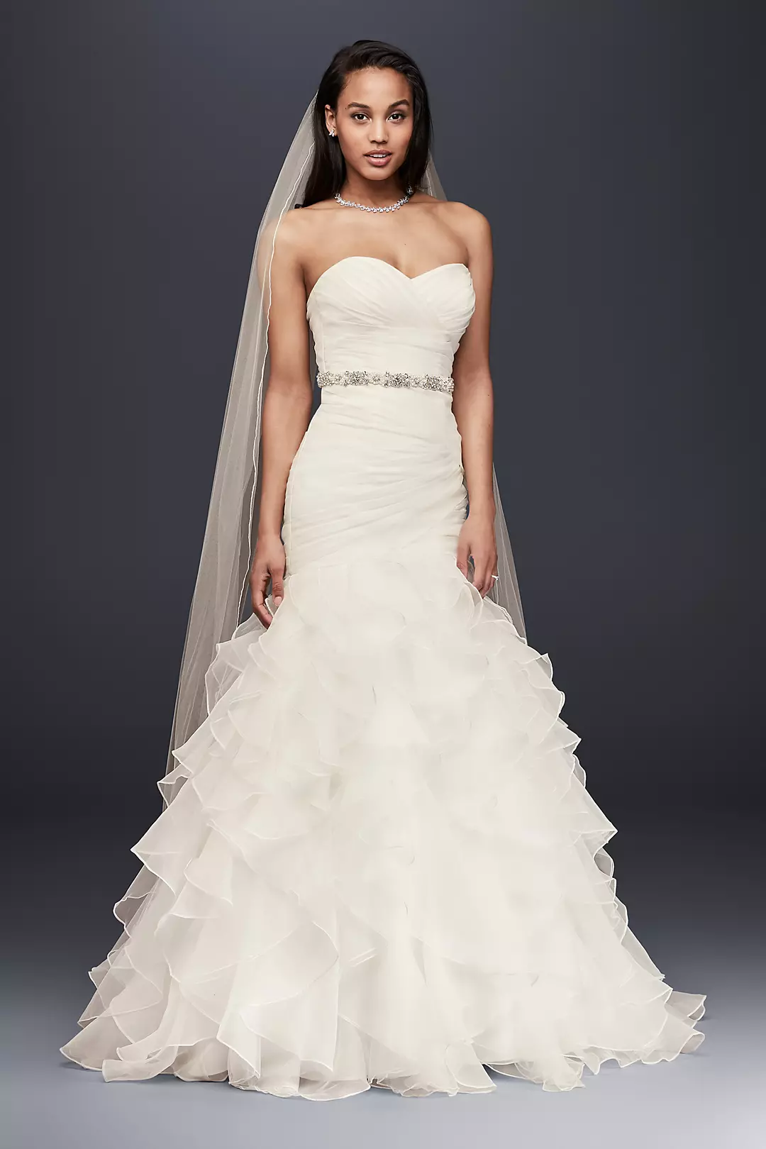 As-Is Organza Mermaid Wedding Dress with Ruffles