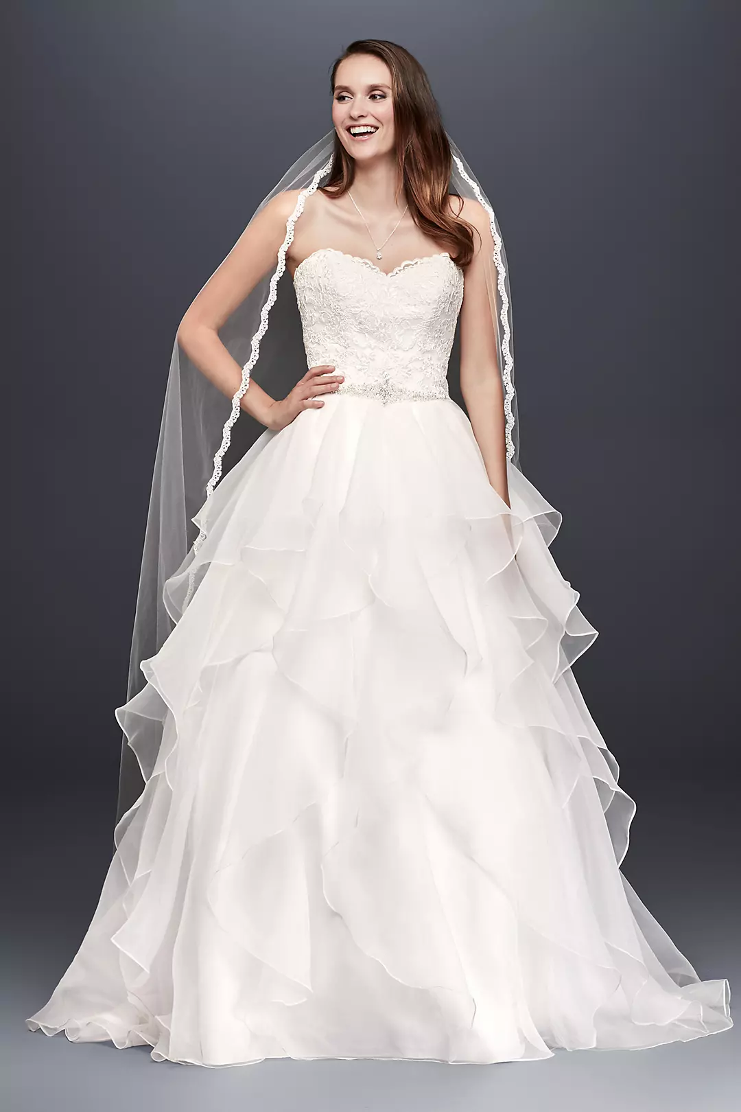 As-Is Organza Wedding Ball Gown with Beading - Image 3
