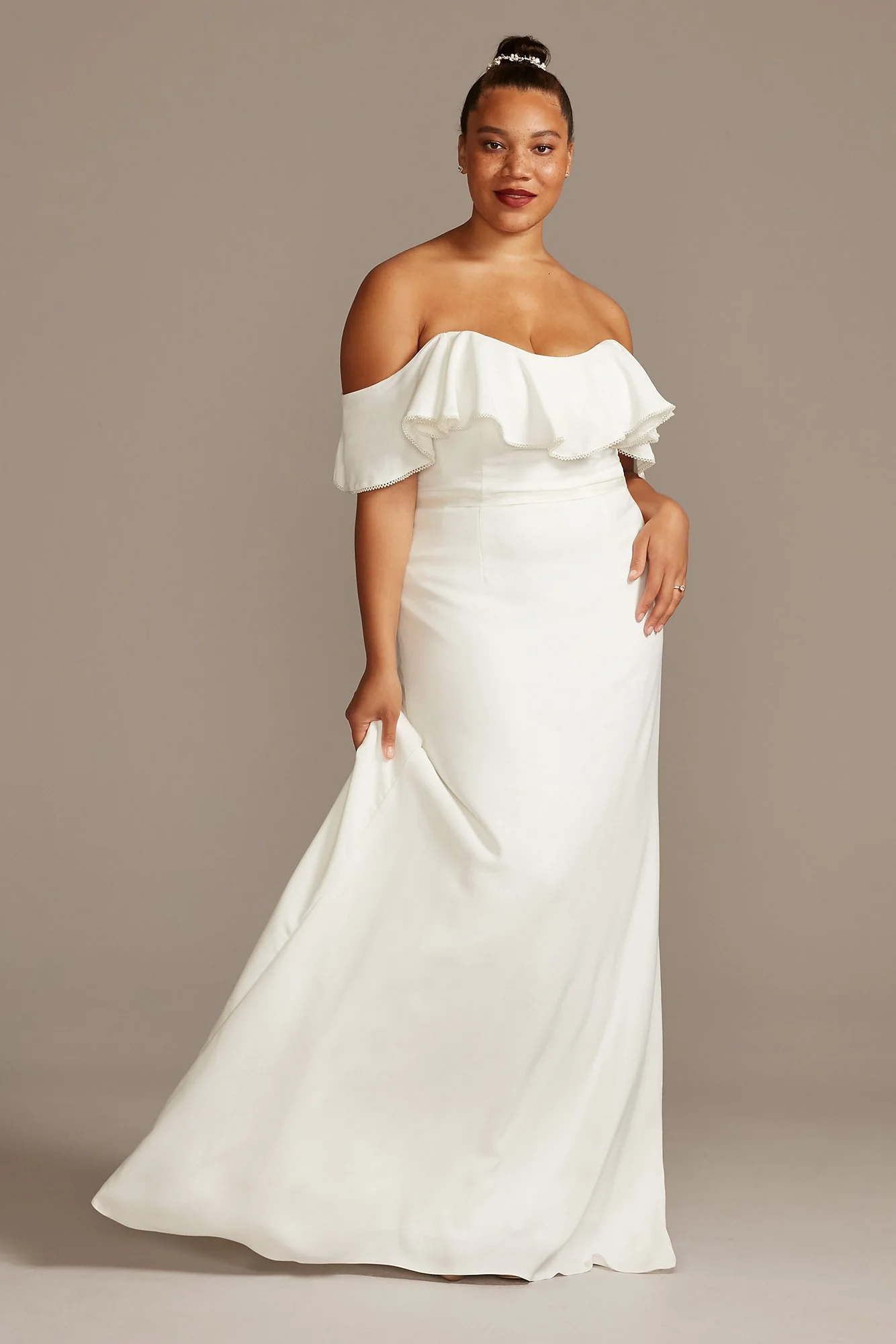As Is Pearl Off-Shoulder Plus Wedding Dress - Image 2