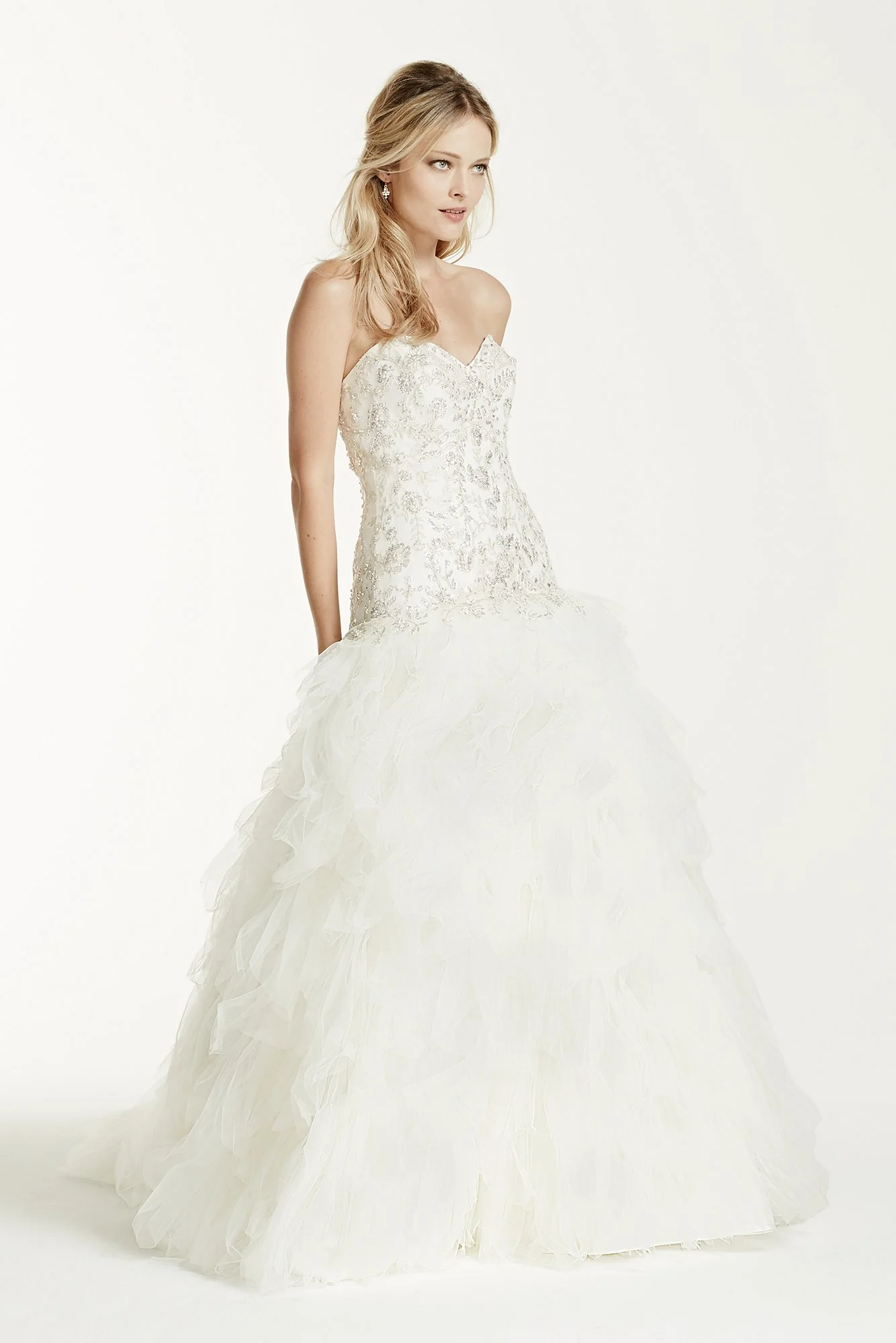 As-Is Petite Tulle Wedding Dress with Ruffles - Image 2