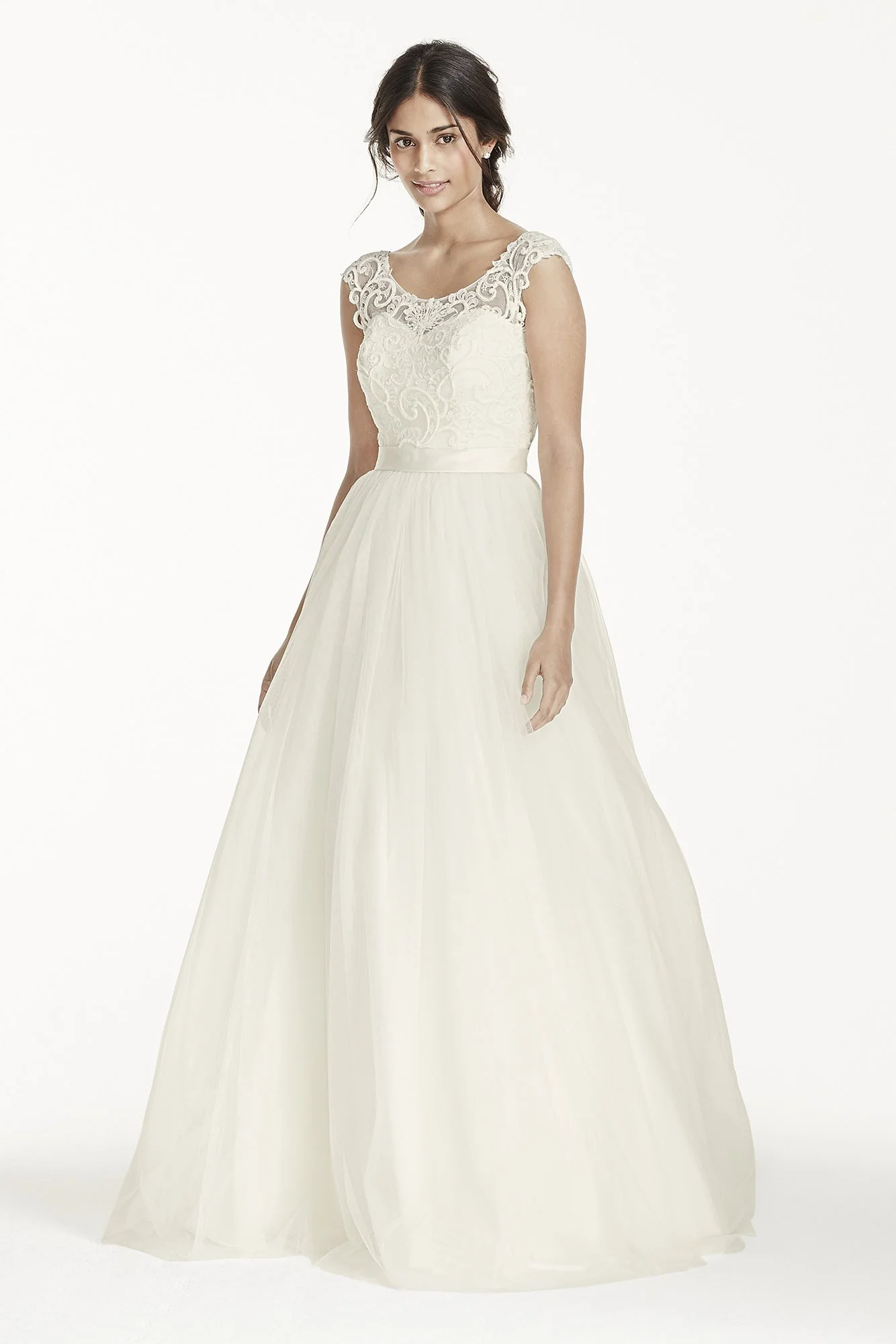 As-Is Petite Tulle with Lace Wedding Dress - Image 2
