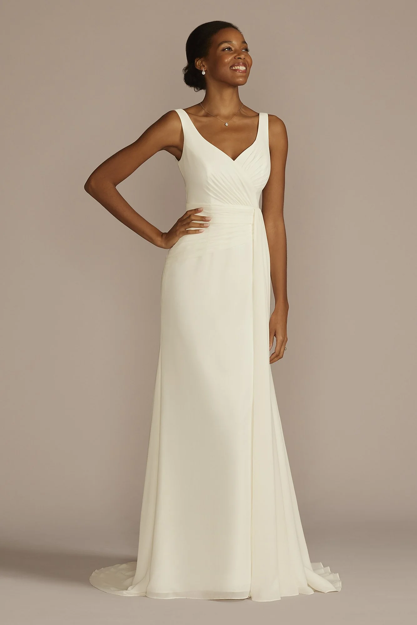As Is Pleated Chiffon Tank A-Line Wedding Dress