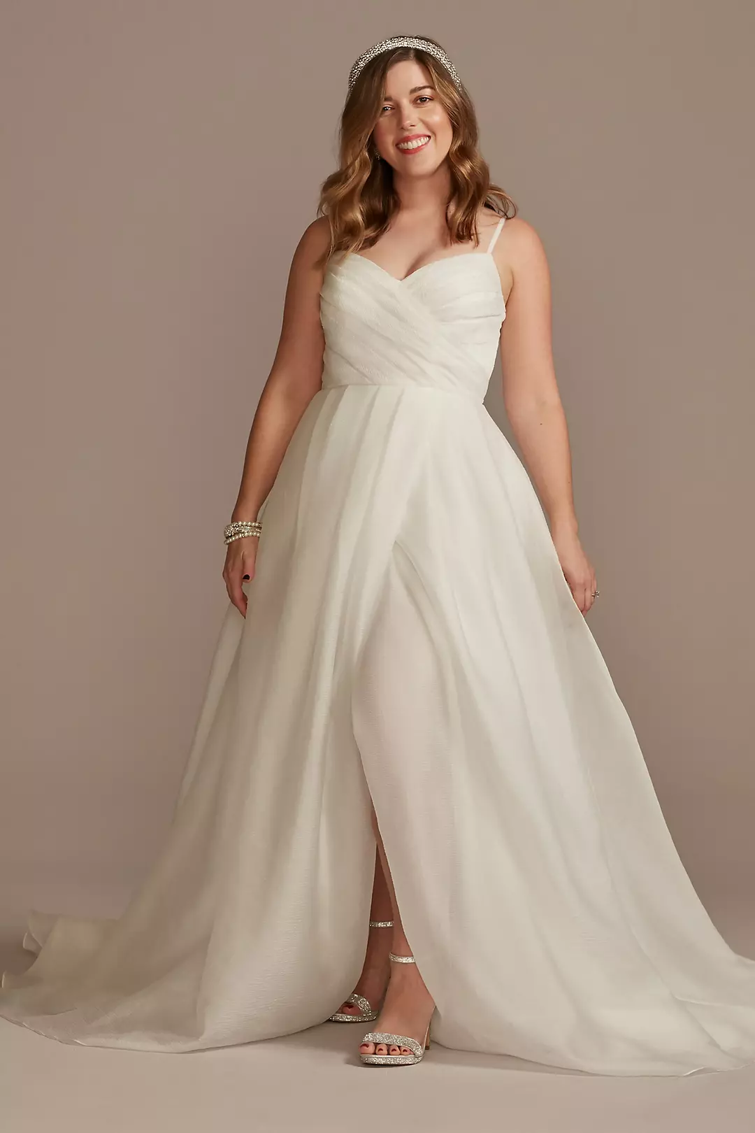 As Is Pleated Organza A-Line Wedding Dress with Sl