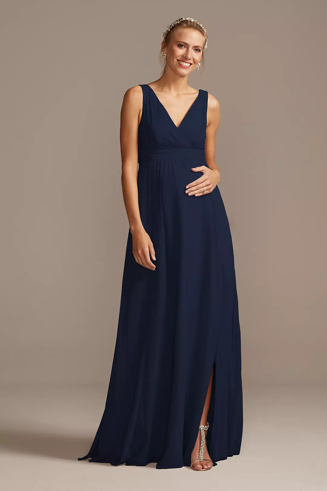As Is Pleated Tank Chiffon Maternity Dress - Image 3