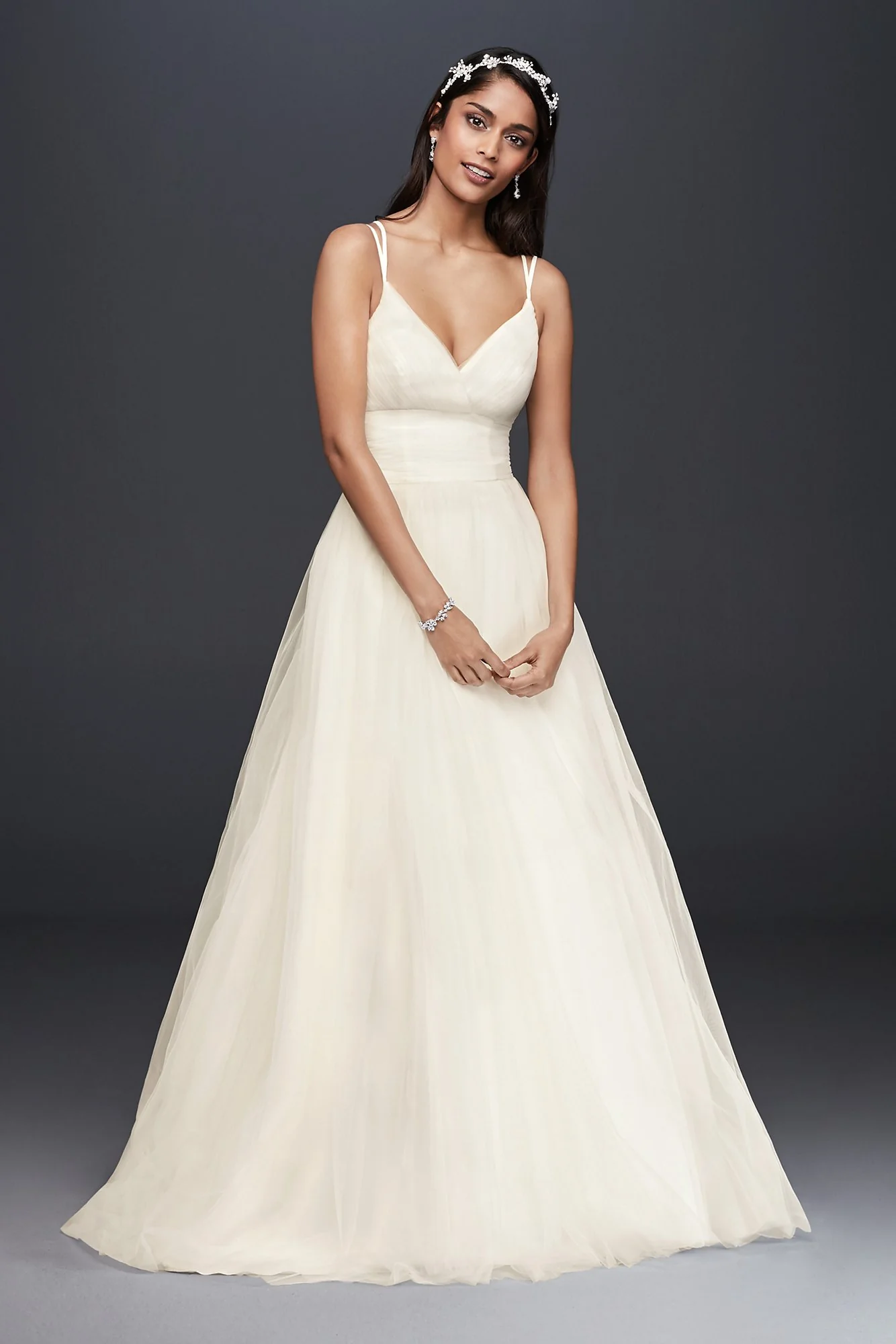As Is Pleated Tulle Ball Gown Wedding Dress