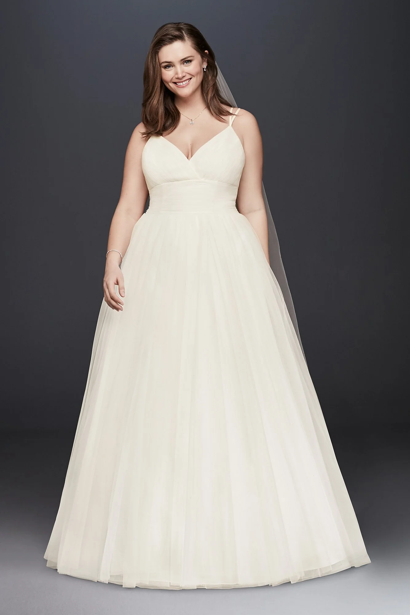 As-Is Pleated Tulle Ball Gown Wedding Dress