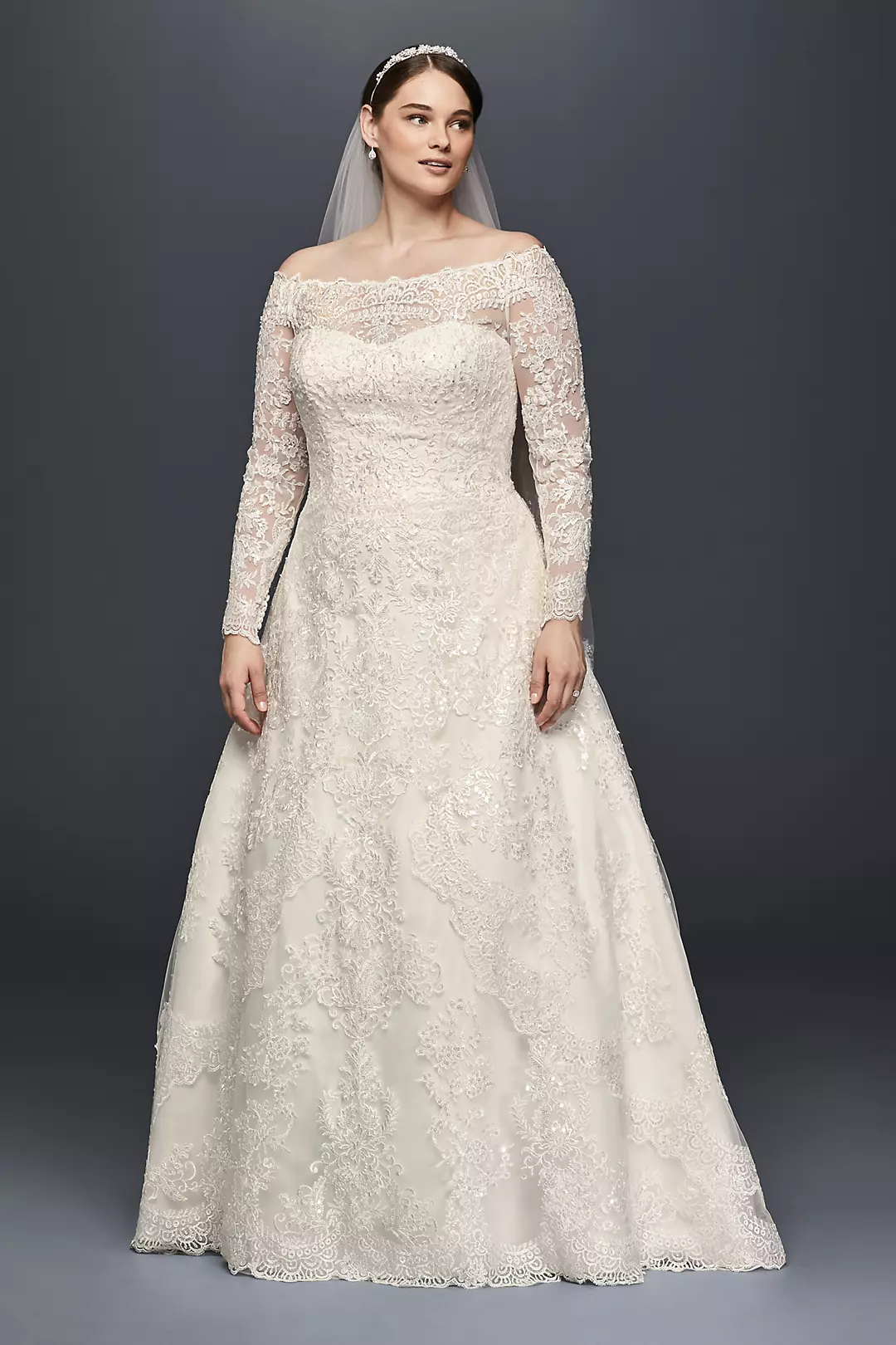 As-Is Plus Size Lace A-Line Wedding Dress - Image 4