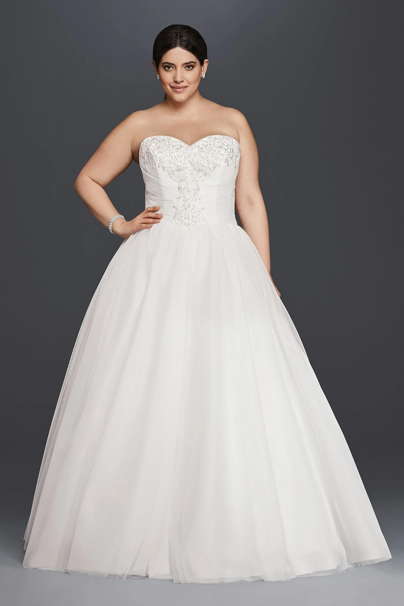 As-Is Plus Size Strapless Ball Gown Wedding Dress - Image 2