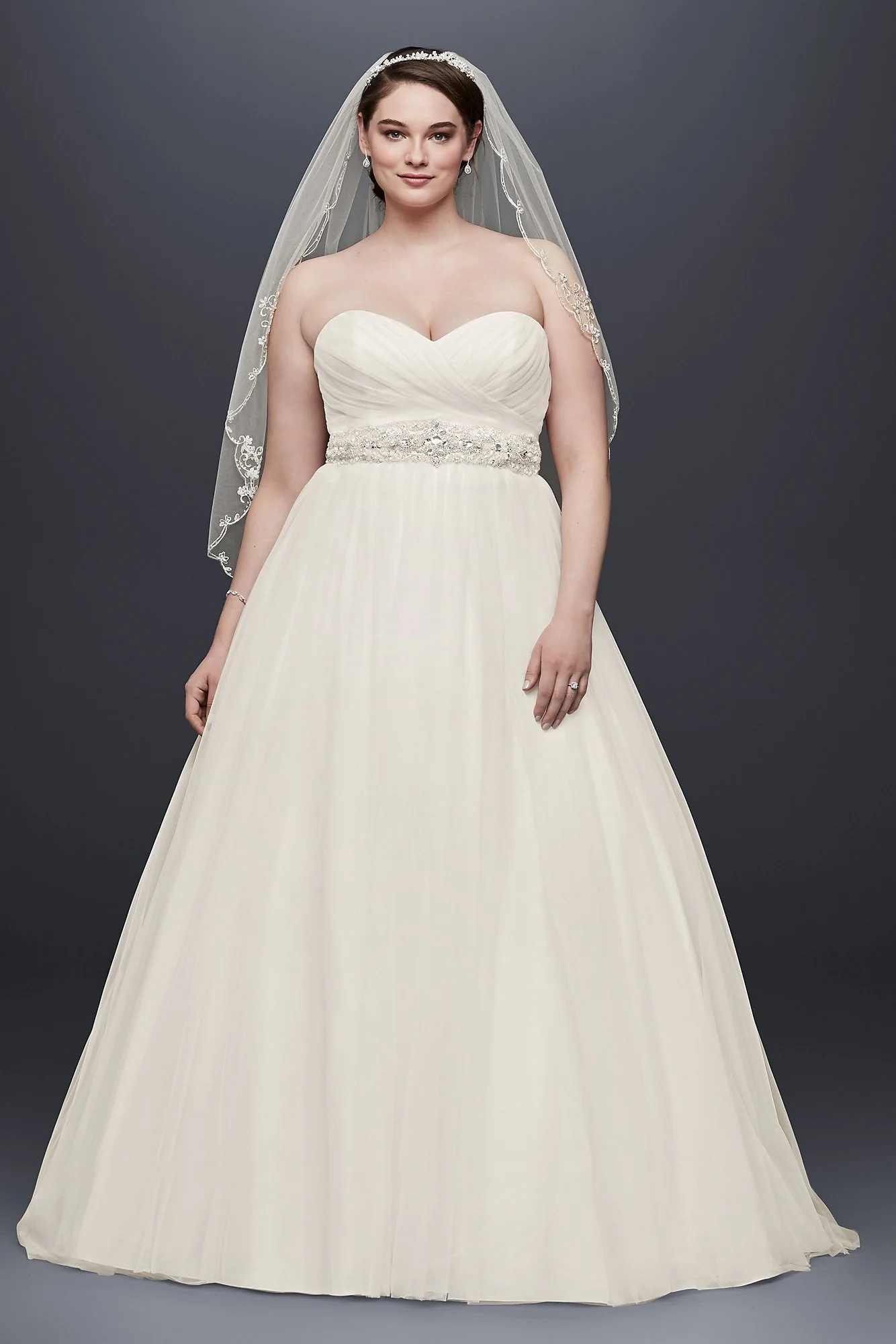 As-Is Plus Size Sweetheart Tulle Wedding Dress - Image 2