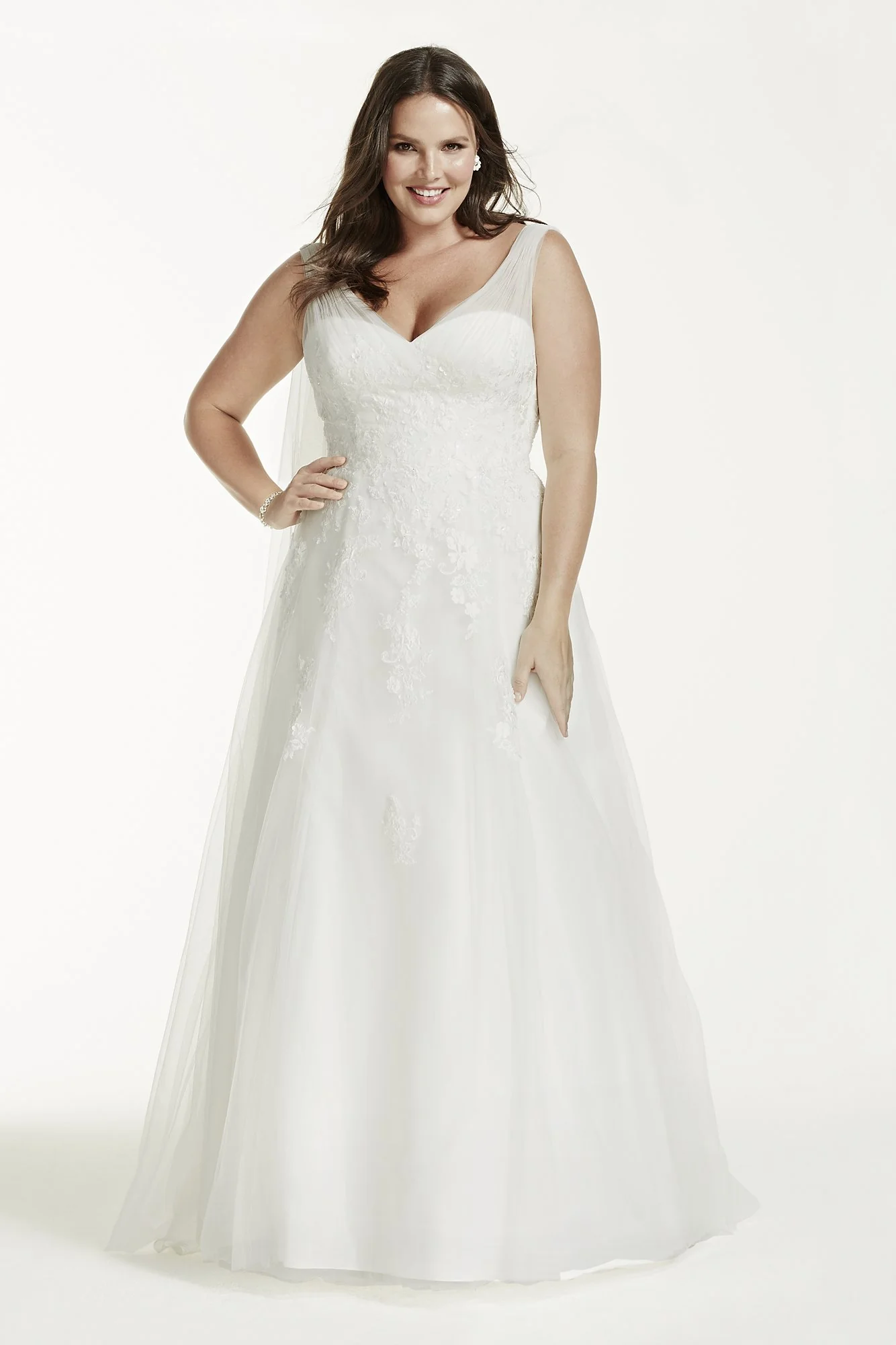 As-Is Plus Size Wedding Dress with Floral Lace - Image 2