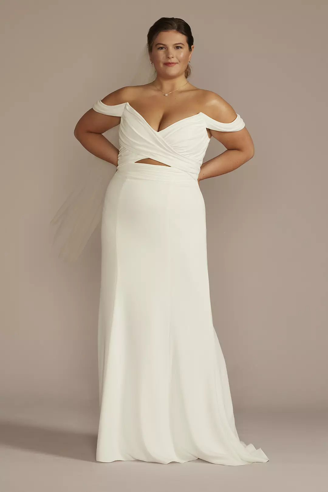 As Is Recycled Crepe Swag Sleeve Wedding Dress