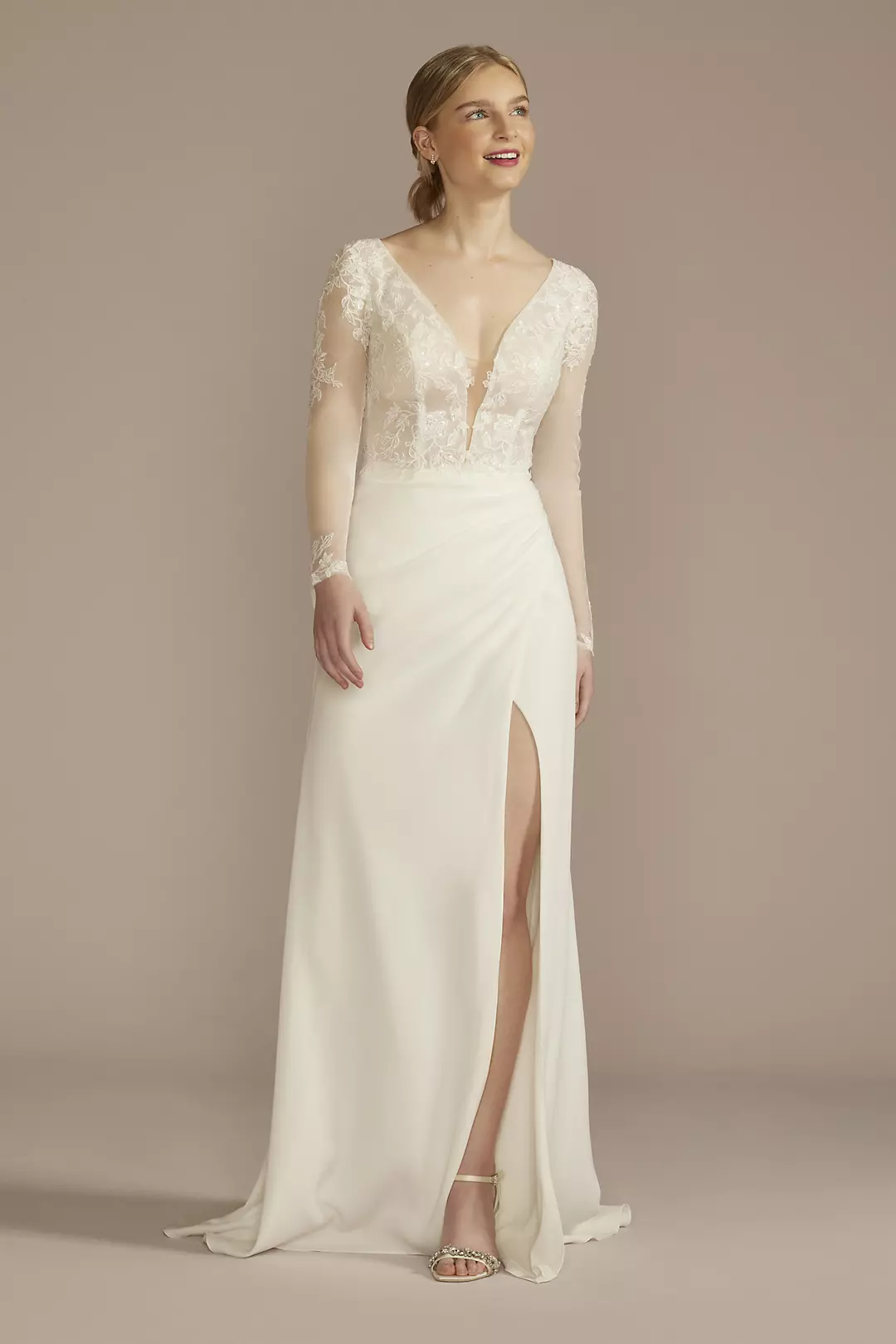 As Is Recycled Lace Sheer Wedding Dress - Image 3