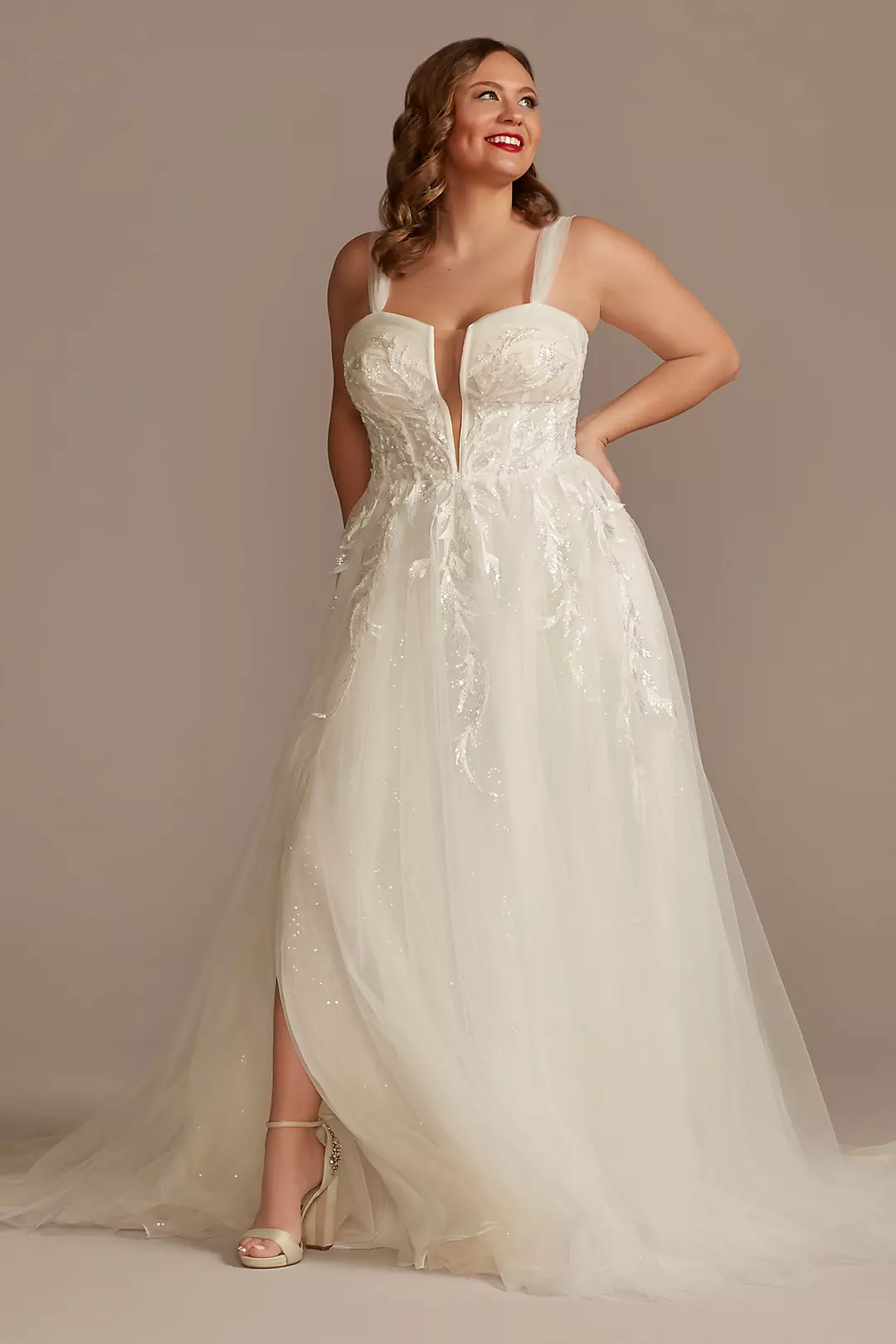 As Is Removable Straps Plus Size Wedding Dress