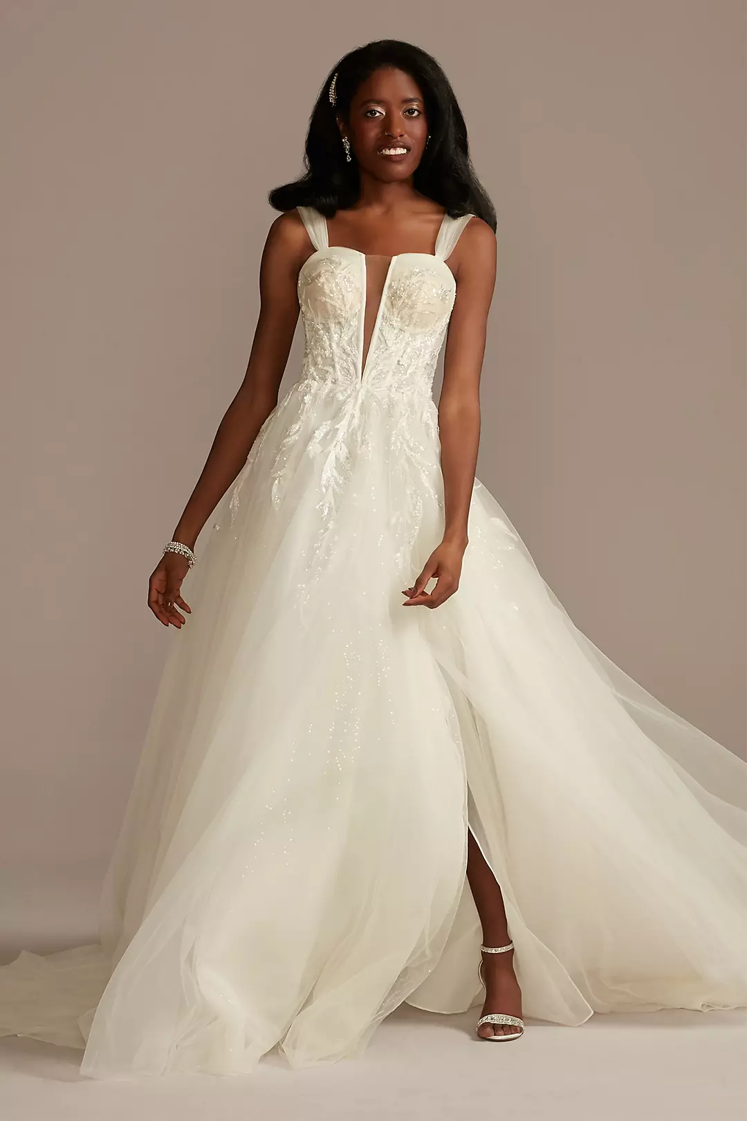 As Is Removable Straps Tulle Wedding Dress - Image 2