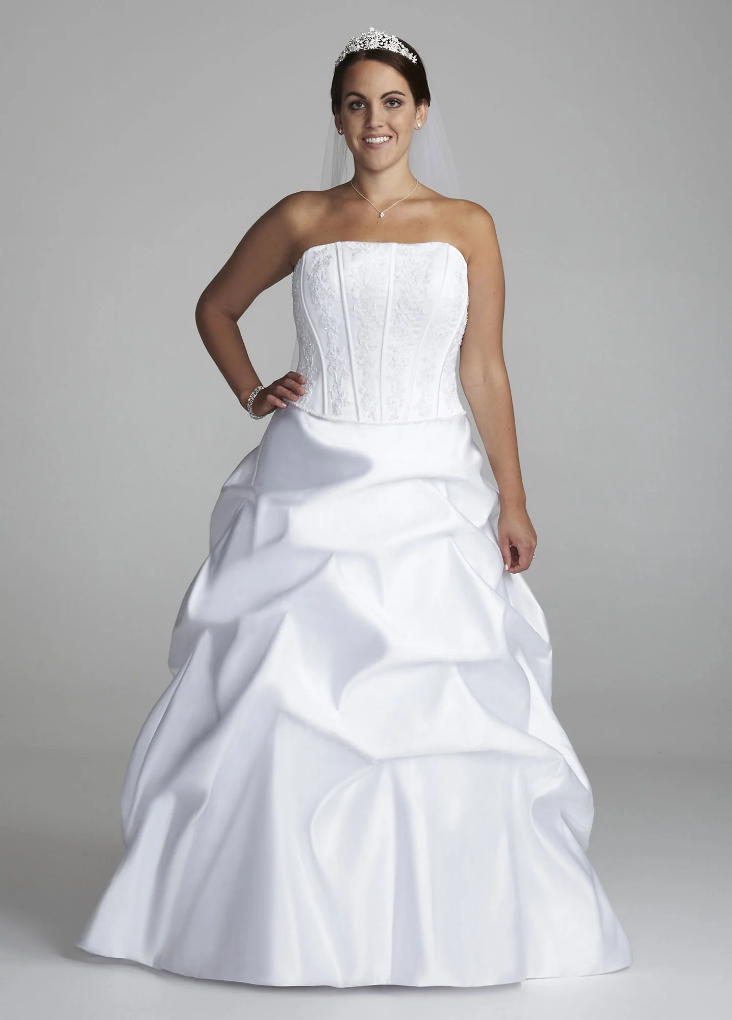 As-Is Satin Ball Gown with Beaded Lace Corset