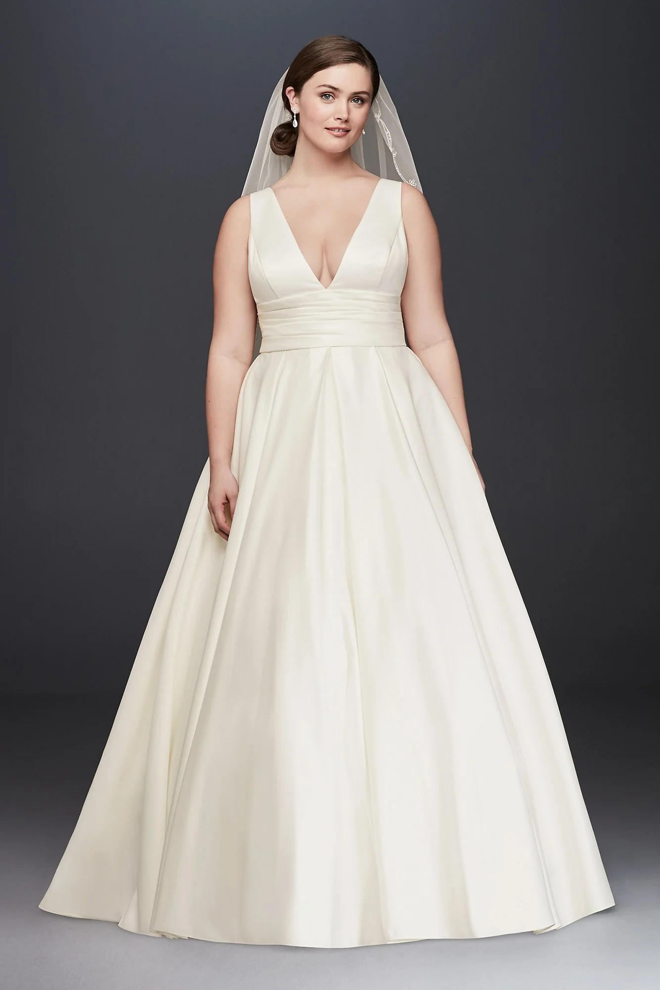 As-Is Satin Cummerbund Plus Size Wedding Dress