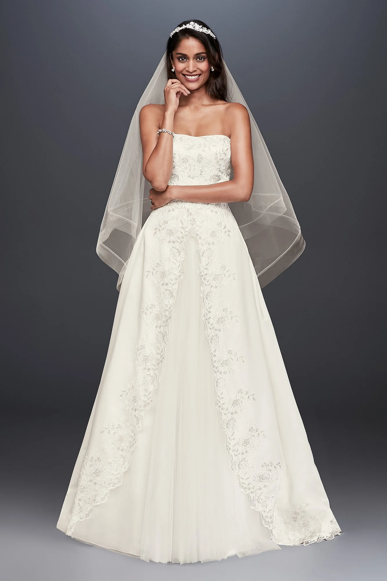 As-Is Satin Embroidered Ball Gown Wedding Dress - Image 2
