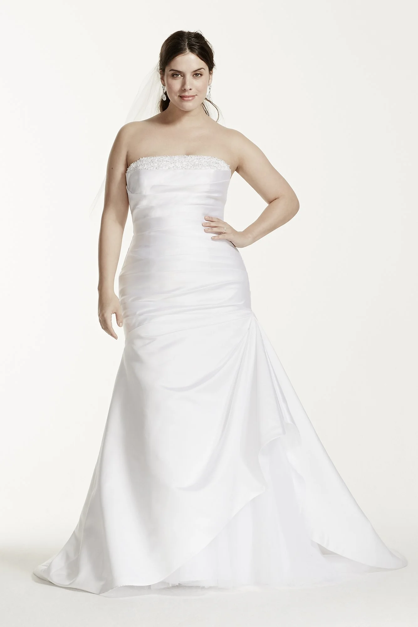 As-Is Satin Trumpet Plus Size Wedding Dress - Image 2