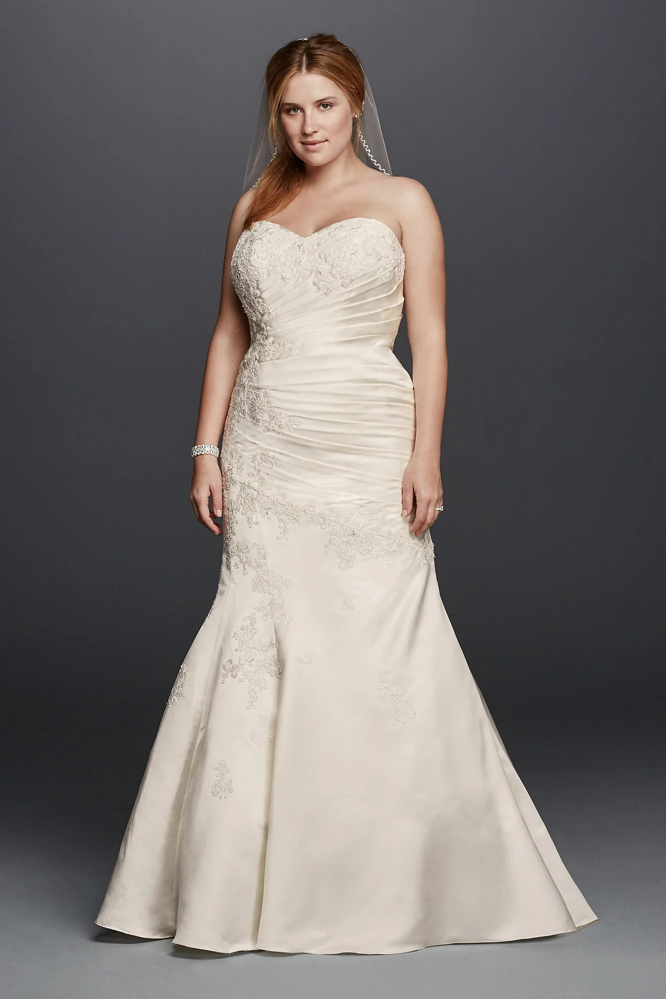 As-Is Satin Trumpet Plus Size Wedding Dress - Image 2