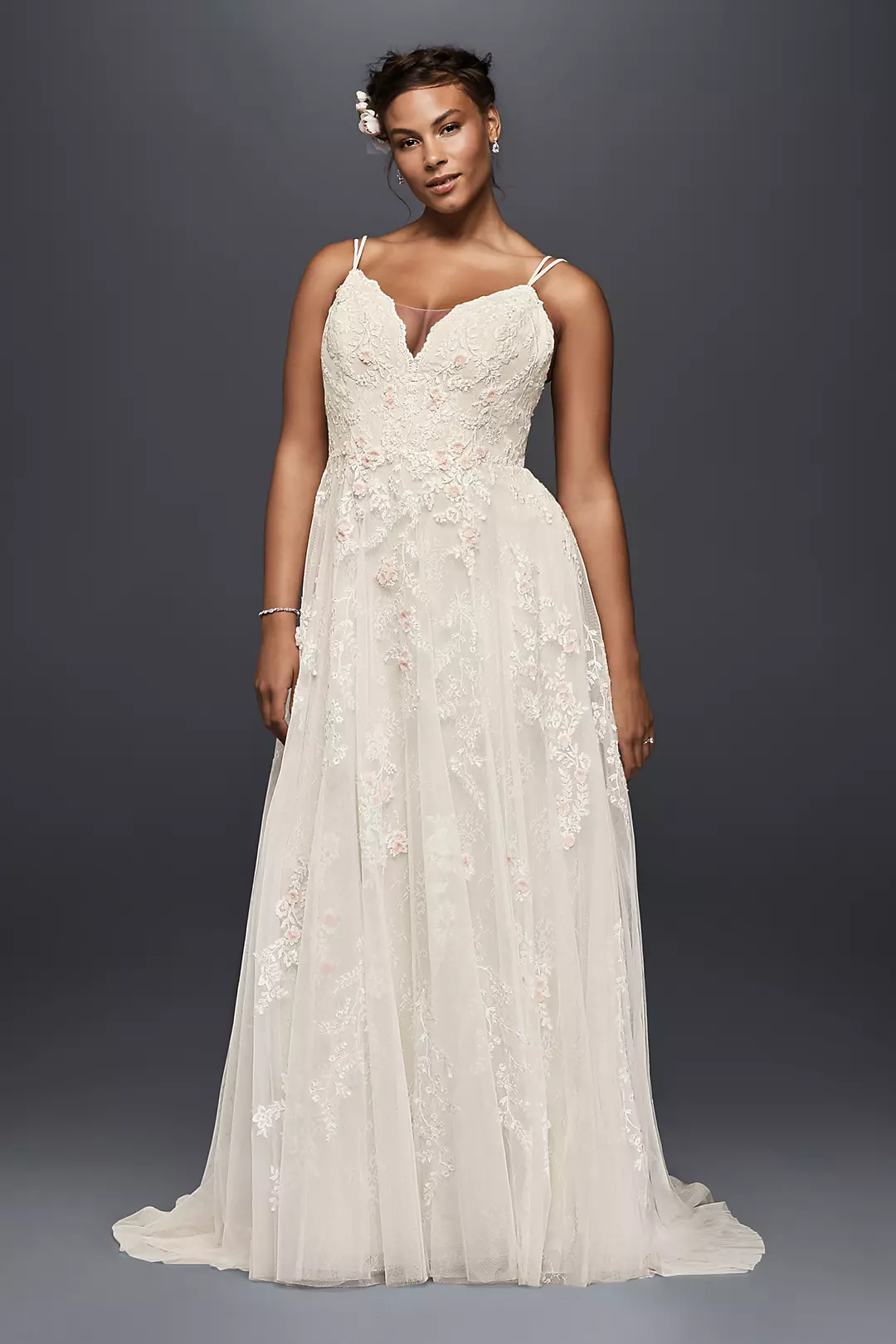 As-Is Scalloped A-Line Plus Size Wedding Dress