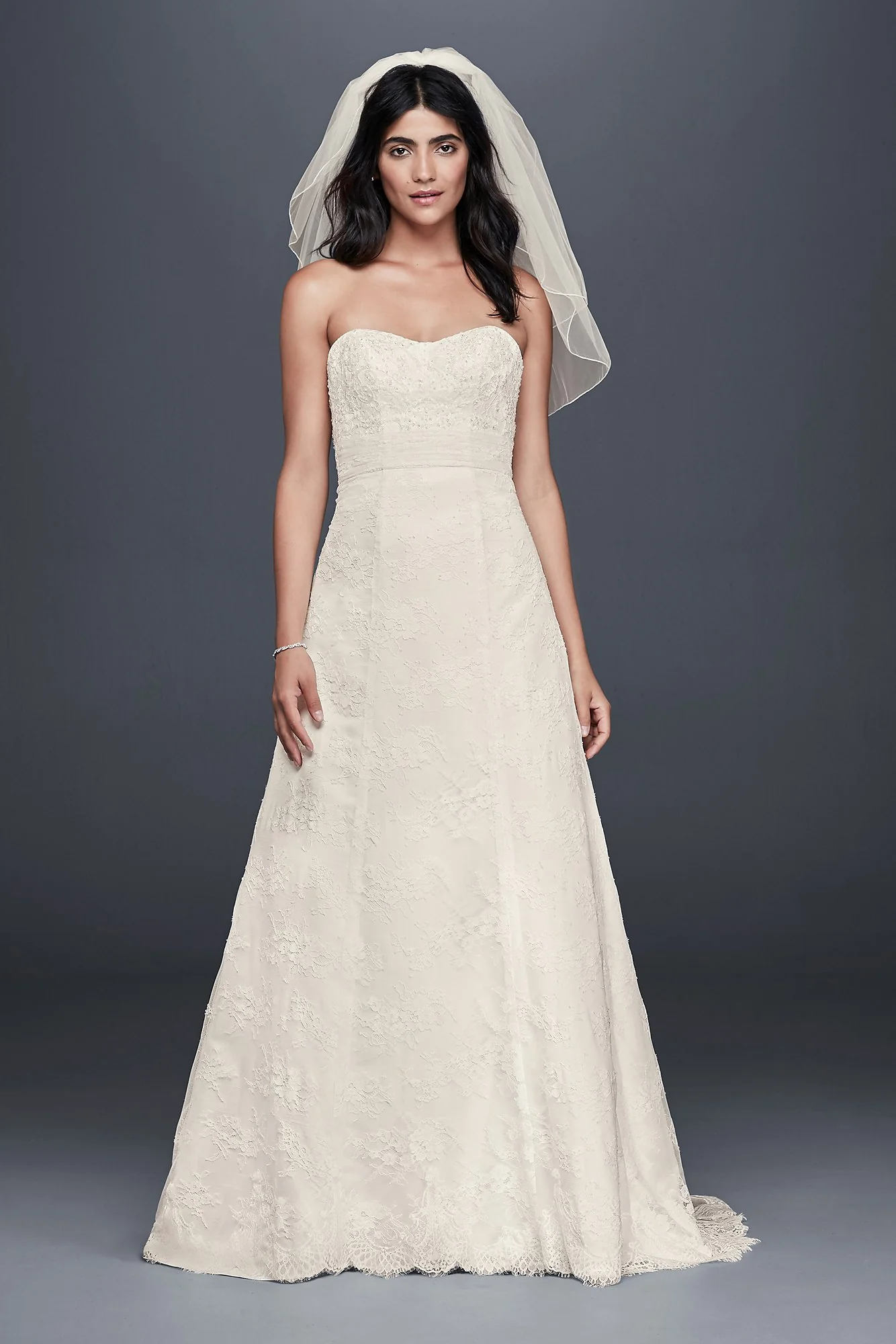 As-Is Scalloped Lace A-Line Wedding Dress - Image 2