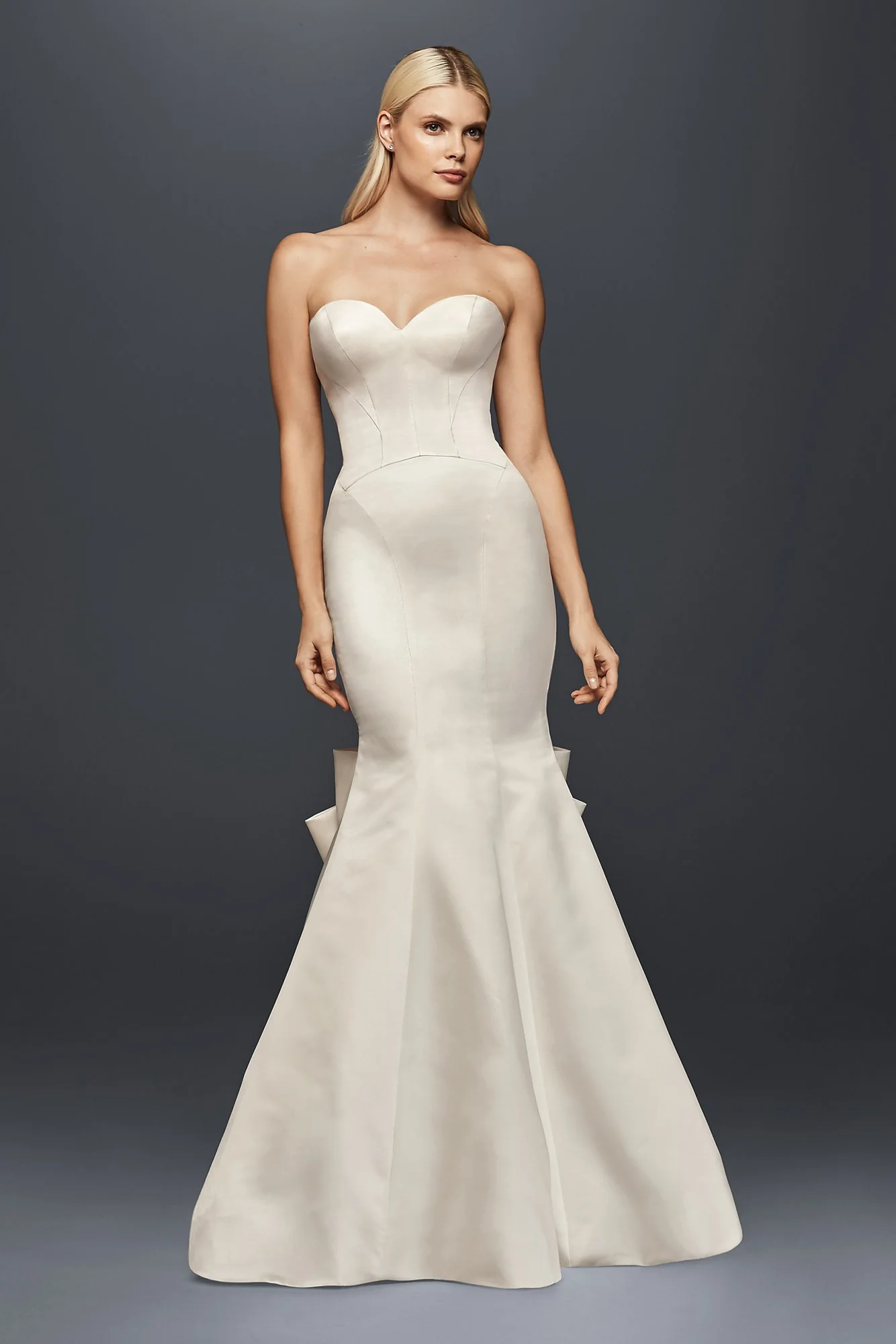 As-Is Seamed Satin Wedding Dress - Image 2