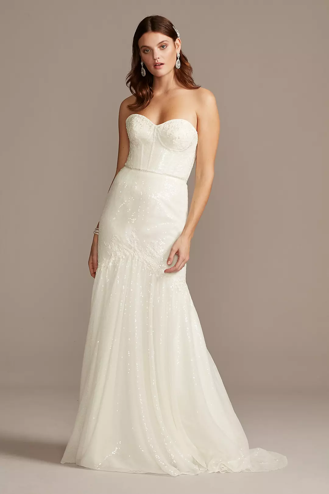 As Is Sequin Corset Wedding Dress with Beading - Image 8