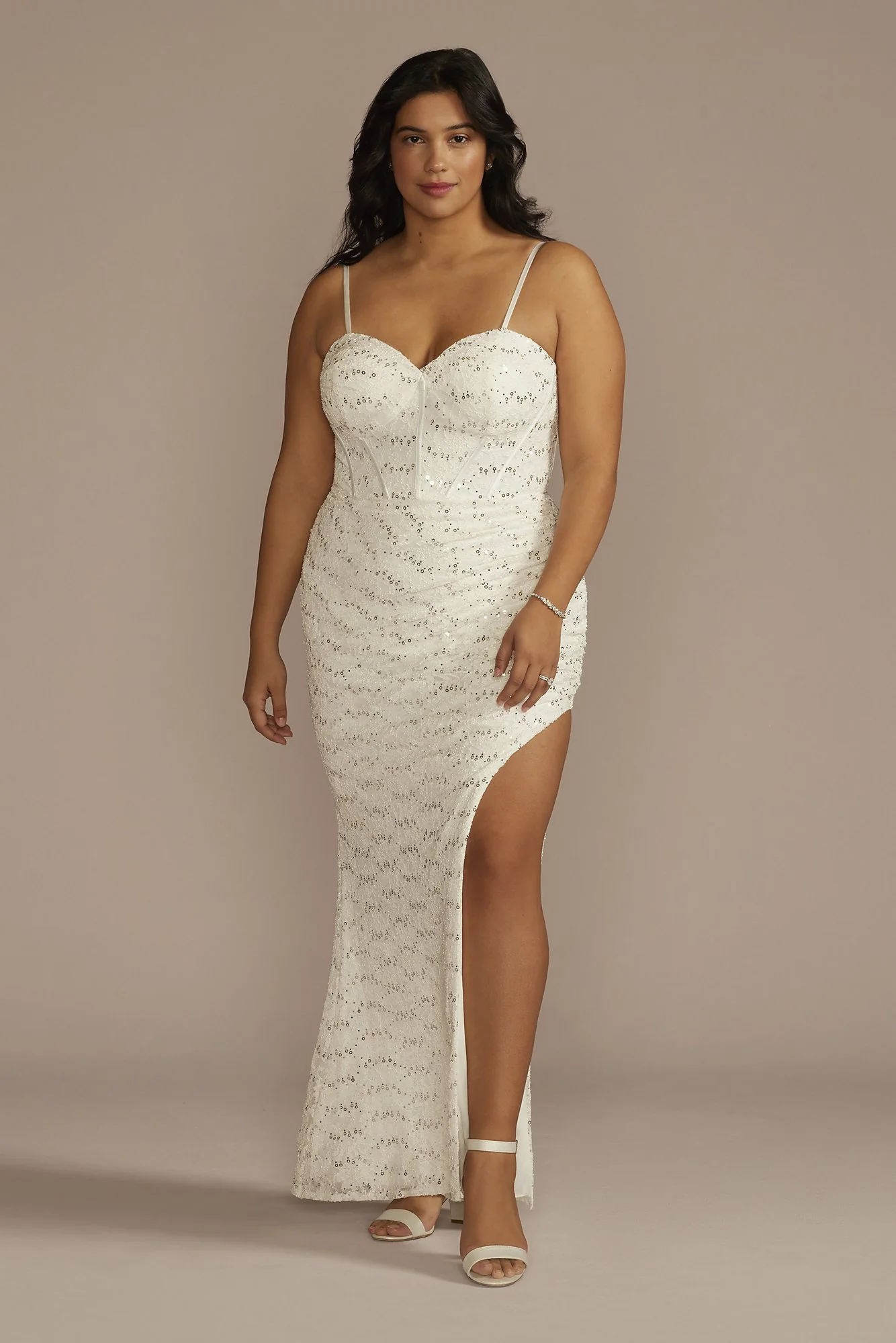 As Is Sequin Lace Corset Sheath Wedding Dress