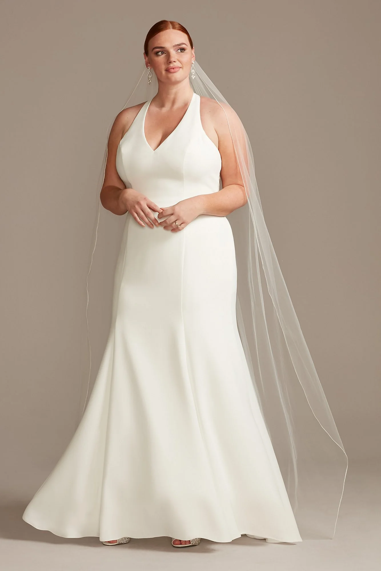 As Is Sheer Back Wedding Dress with Lace Train