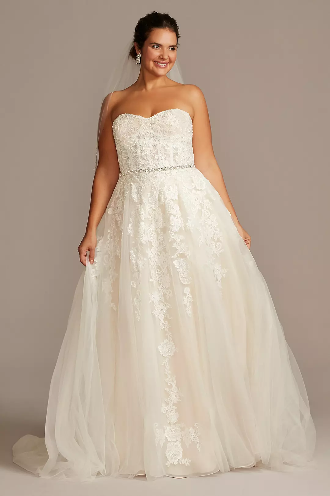 As Is Sheer Lace and Tulle Ball Gown Wedding Dress - Image 2