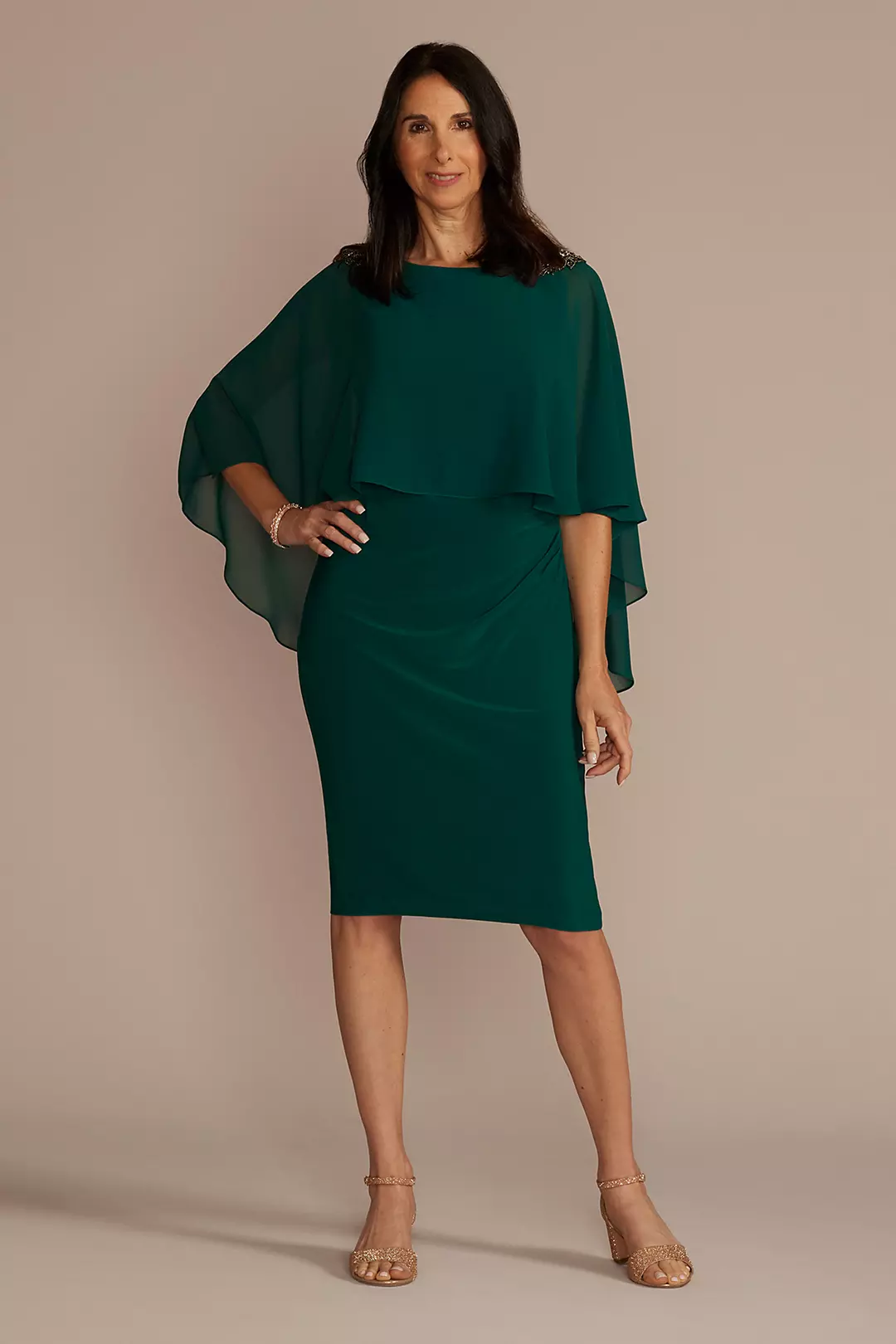 As Is Short Embellished Capelet Sheath Dress - Image 2