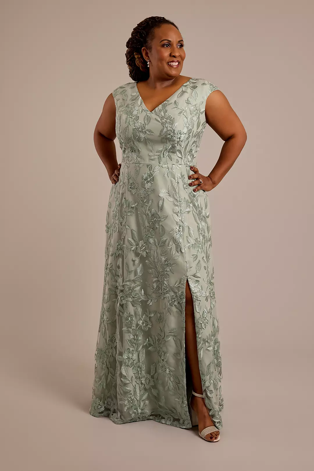 As Is Short Sleeve Embroidered A-Line Dress - Image 3