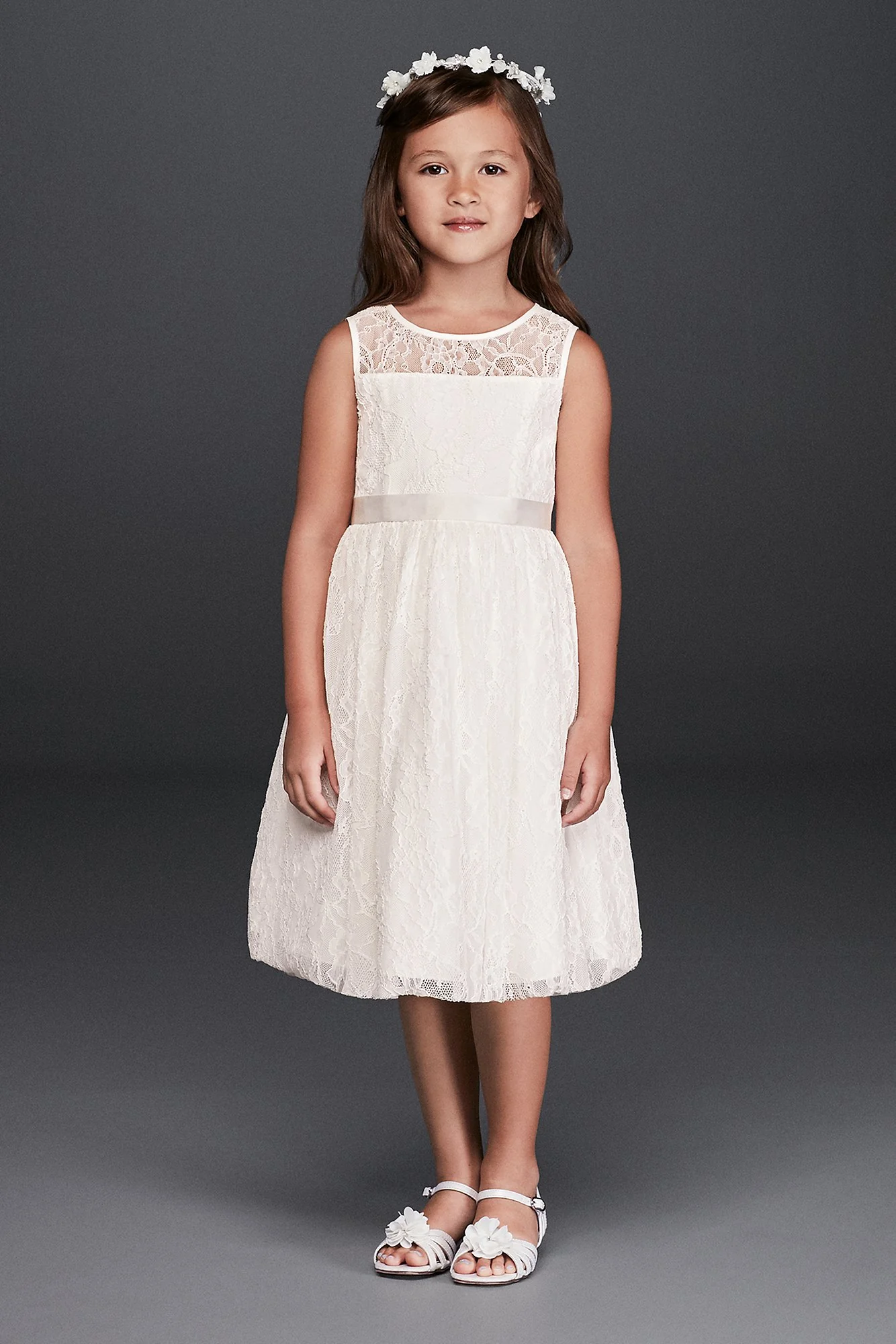 As-Is Sleeveless Knee Length Flower Girl Dress - Image 2
