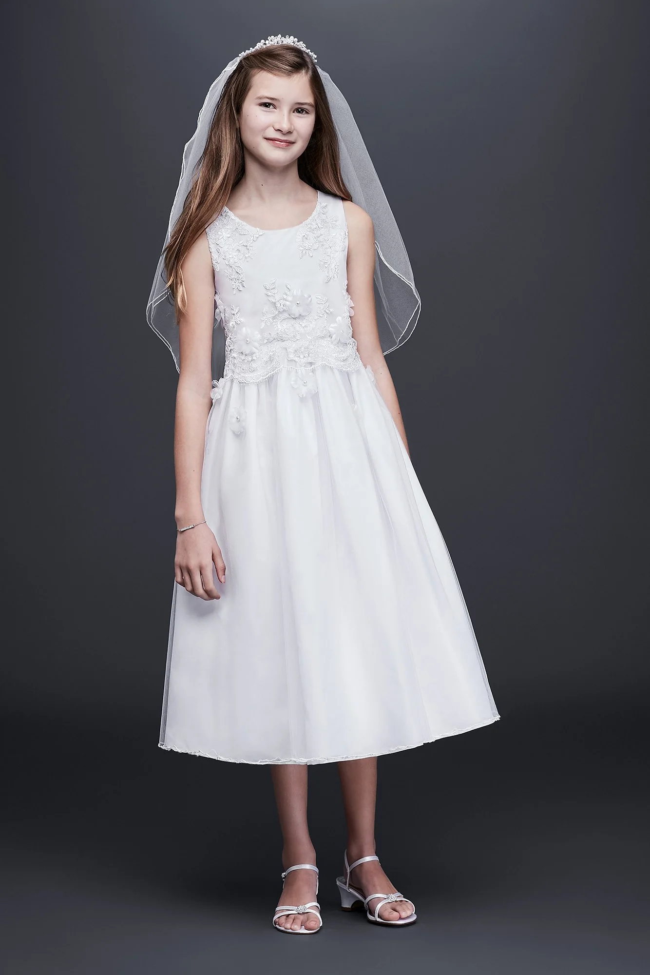 As-Is Sleeveless Tulle Communion Dress