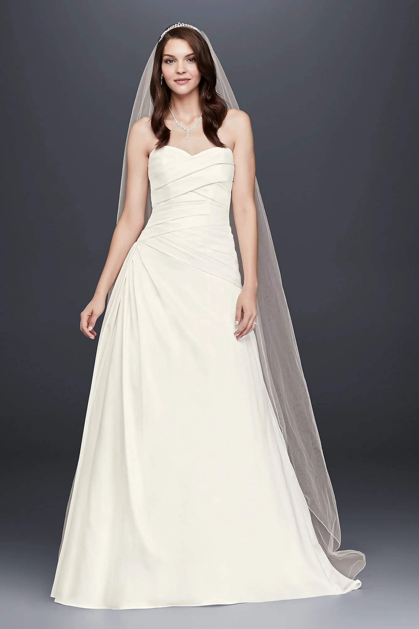 As Is Strapless A-Line Drop Waist Wedding Dress - Image 2