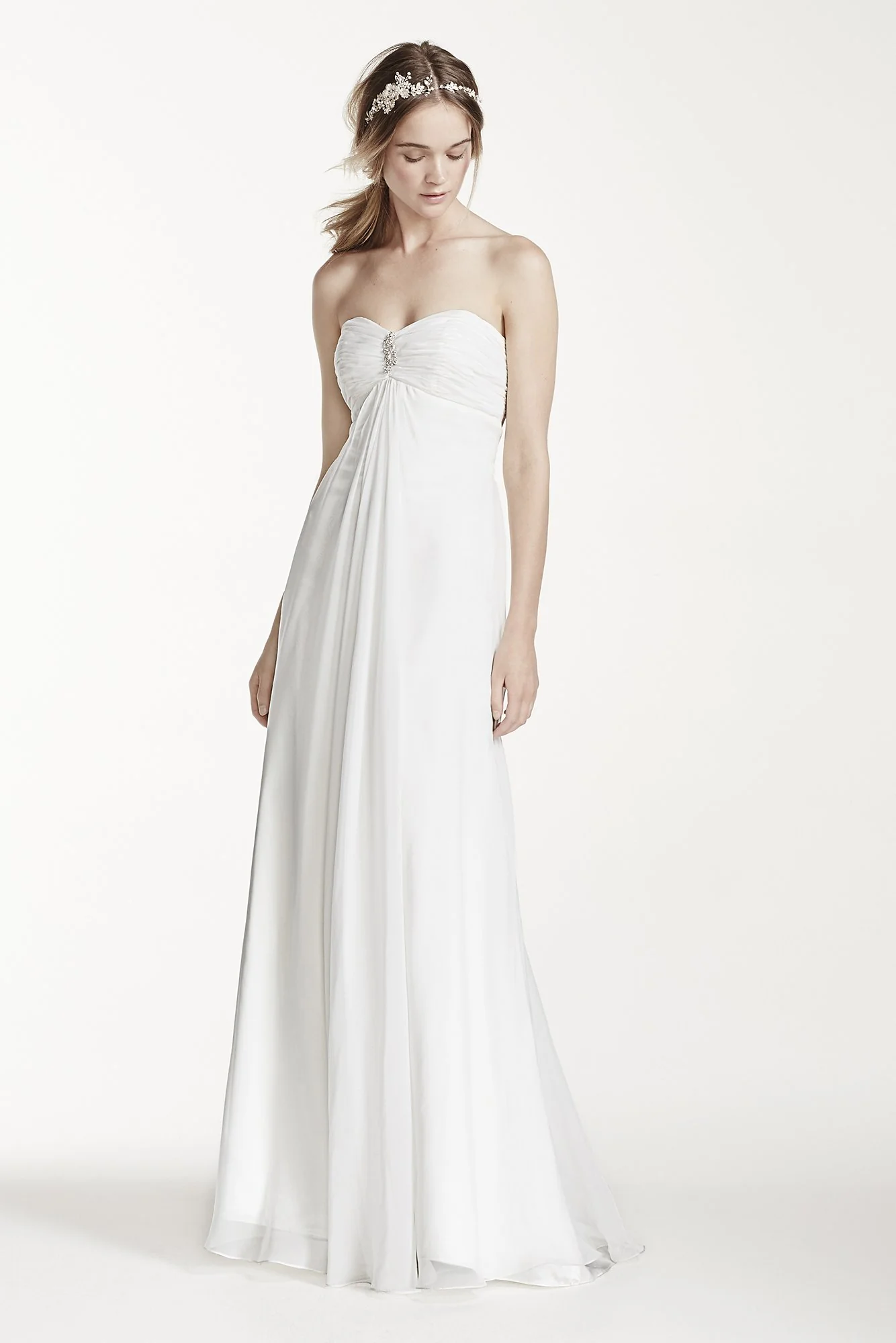 As-Is Strapless A-Line Wedding Dress with Ruching - Image 2