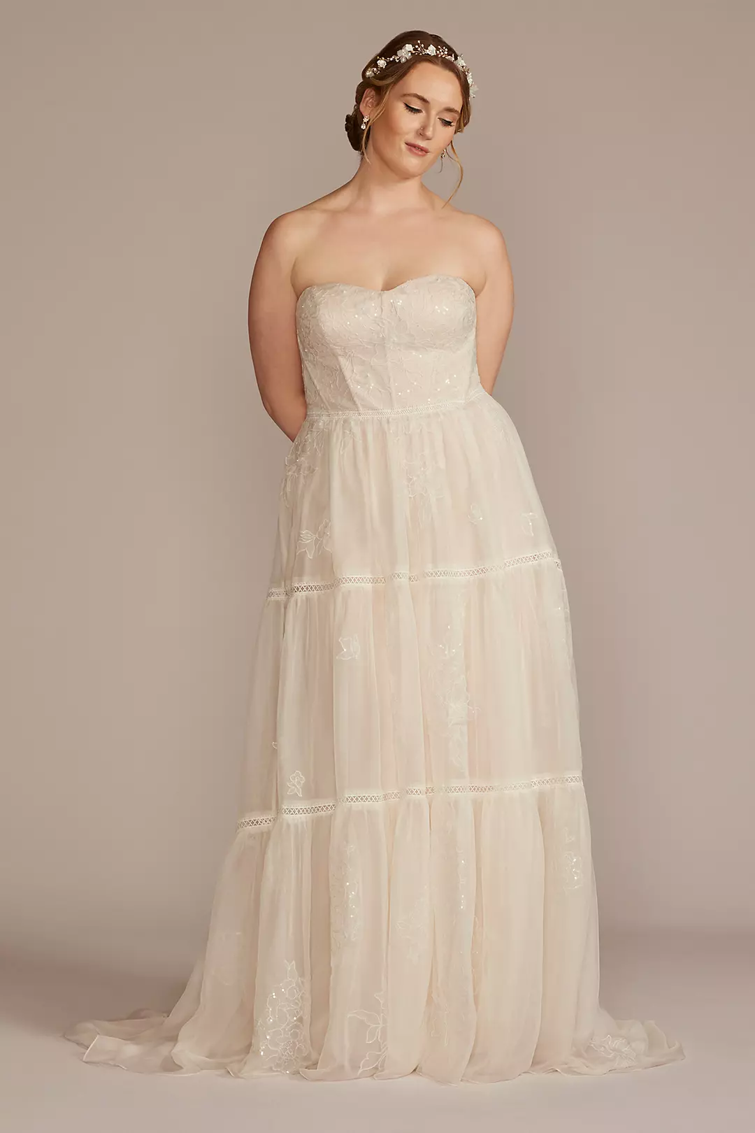 As Is Strapless Chiffon A-Line Plus Size Wedding D