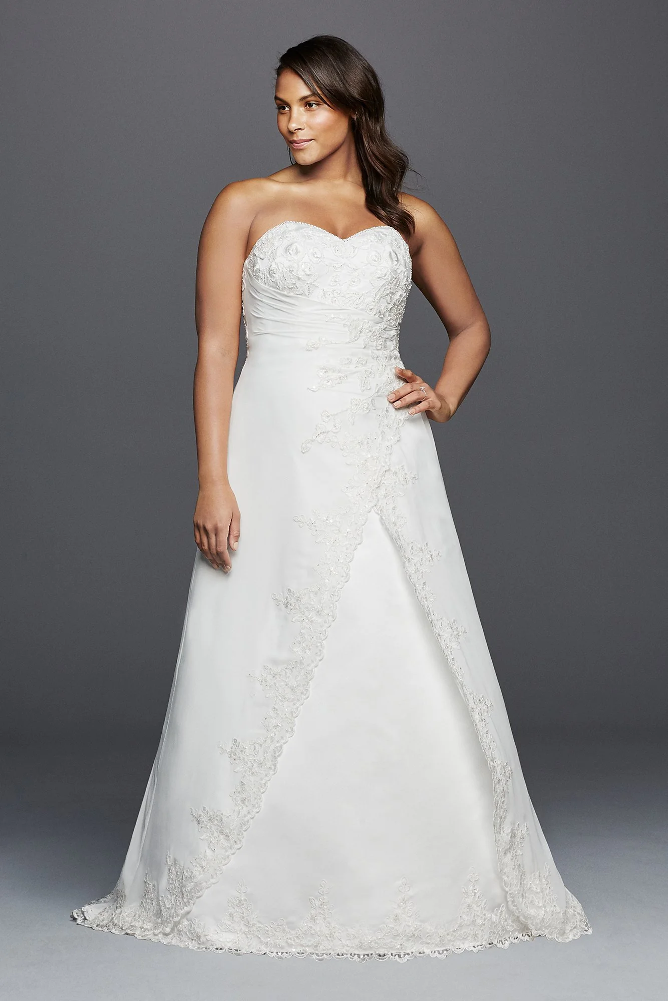 As-Is Strapless Chiffon Wedding Dress with Draping - Image 2
