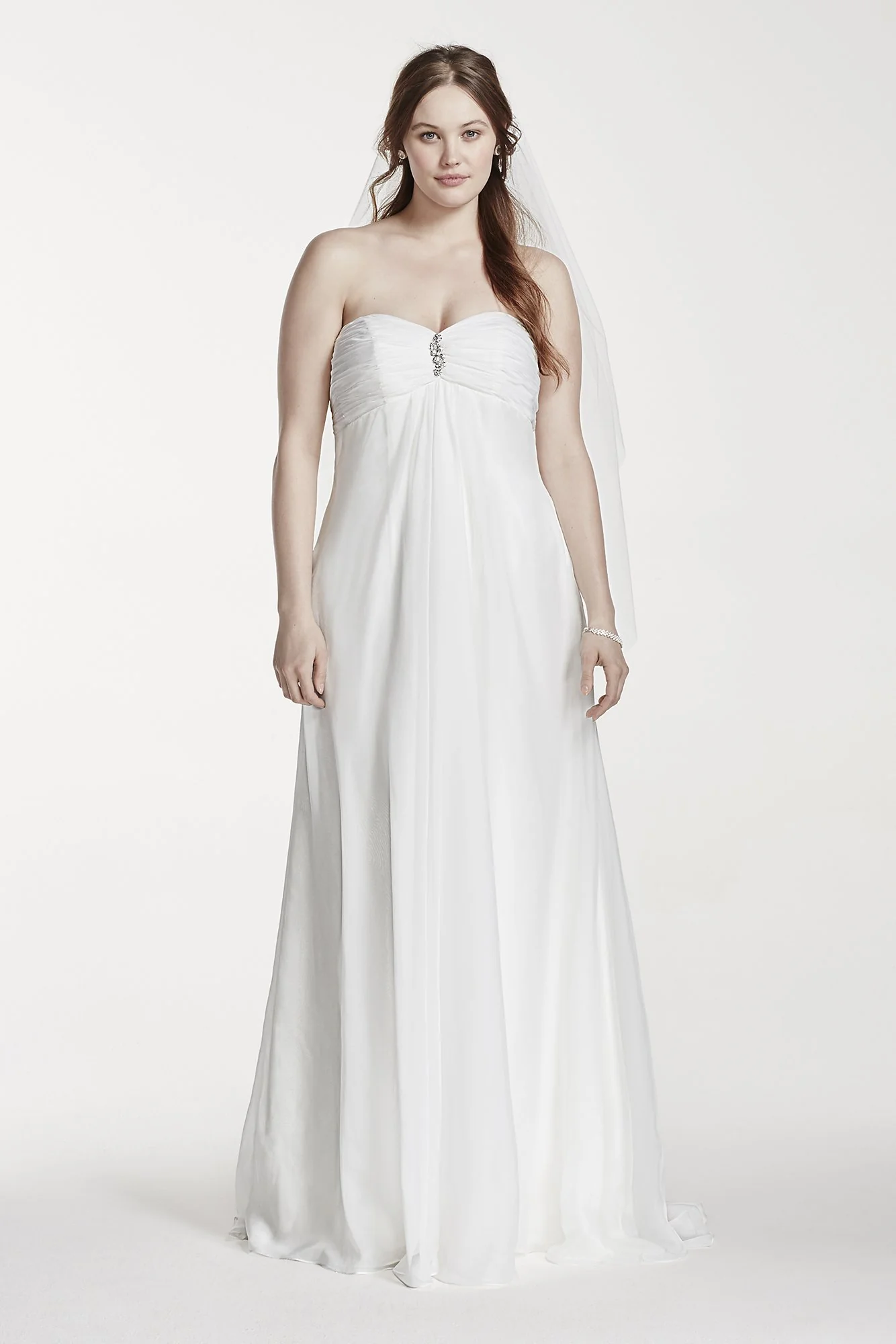 As-Is Strapless Empire Waist Plus Wedding Dress - Image 2