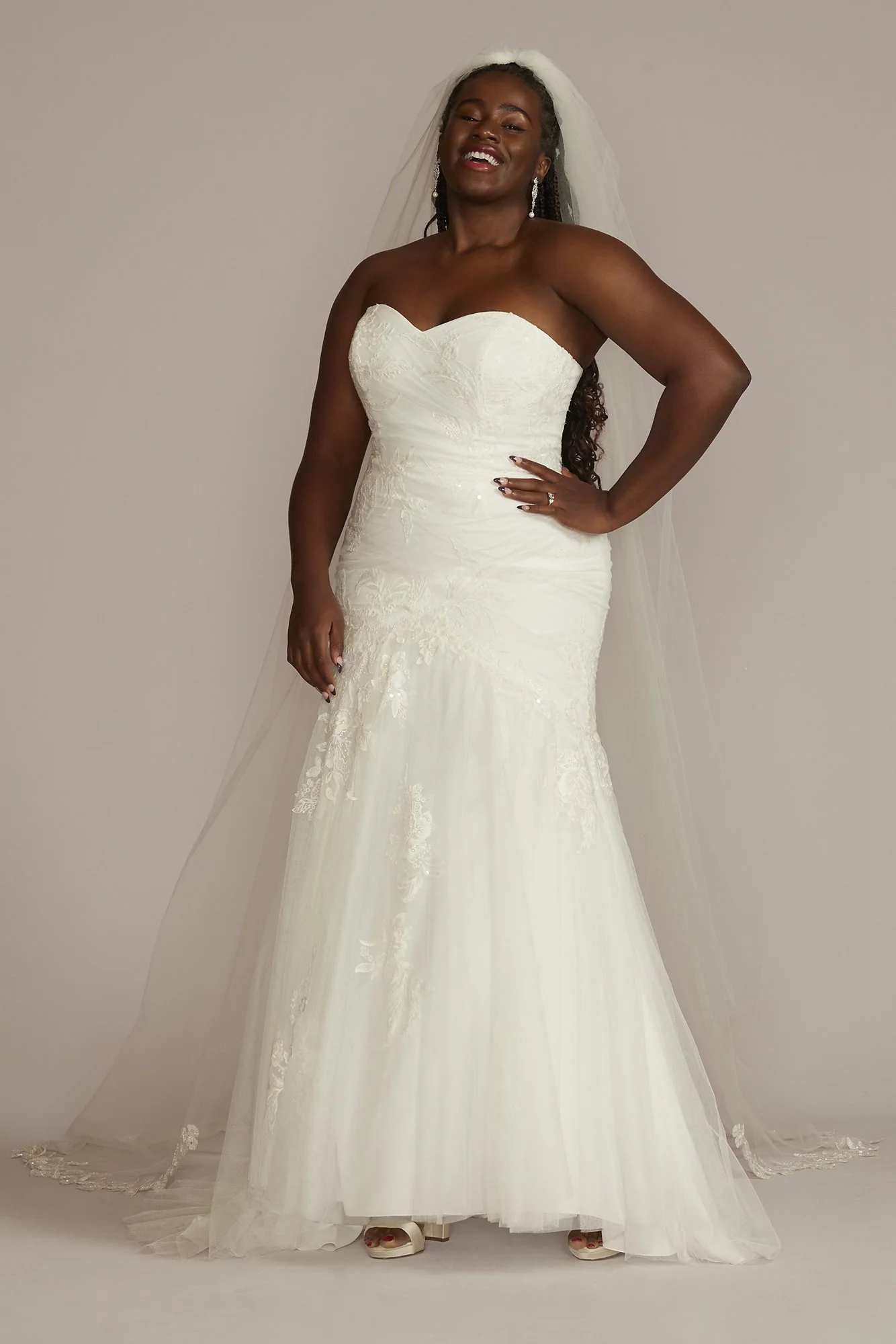 As Is Strapless Mermaid Plus Size Wedding Dress - Image 2