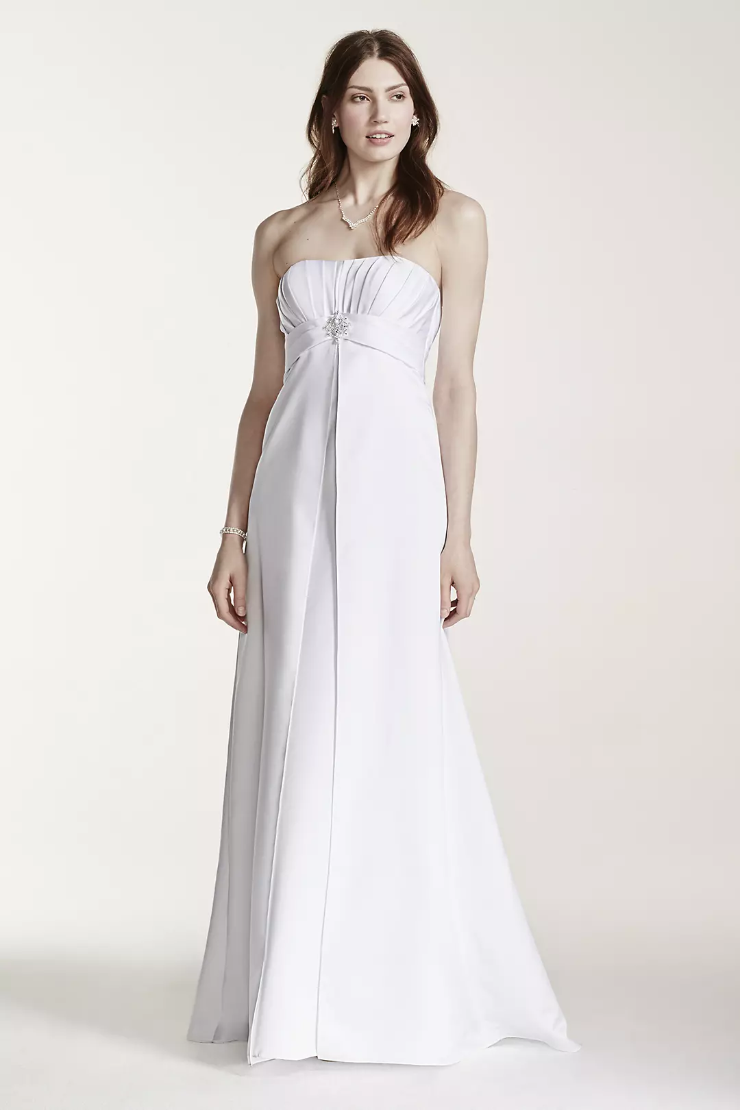 As-Is Strapless Satin Gown with Pleated Bodice - Image 8