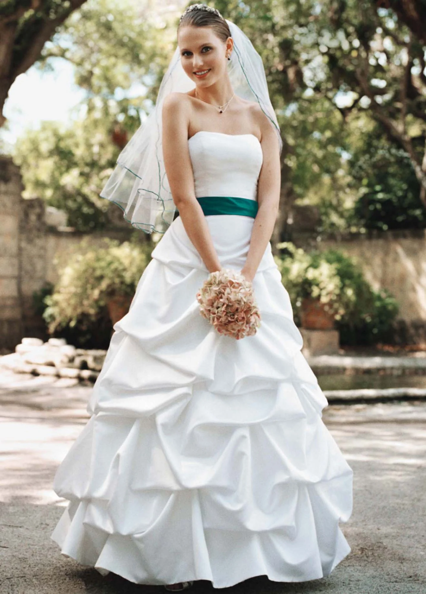 As-Is Strapless Satin Pick Up Ball Gown