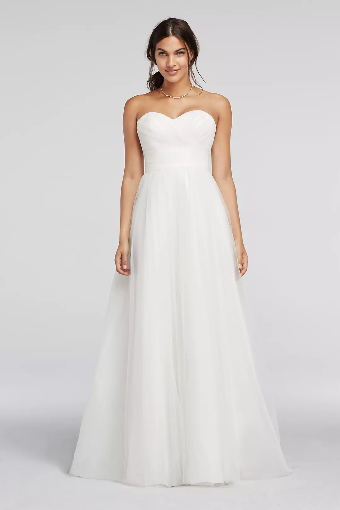 As-Is Strapless Sweetheart Tulle Wedding Dress - Image 4