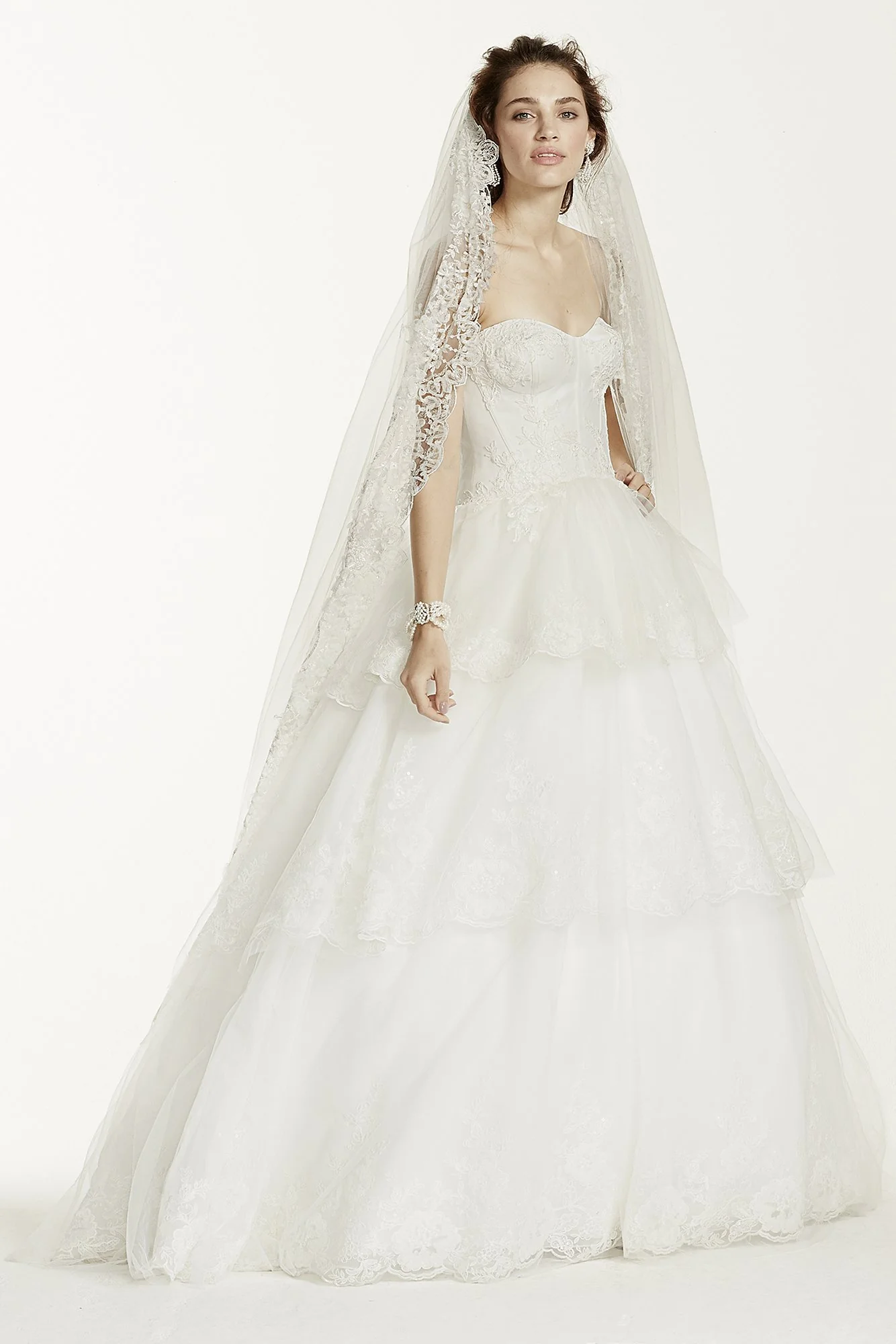 As-Is Strapless Tulle and Organza Wedding Dress - Image 2