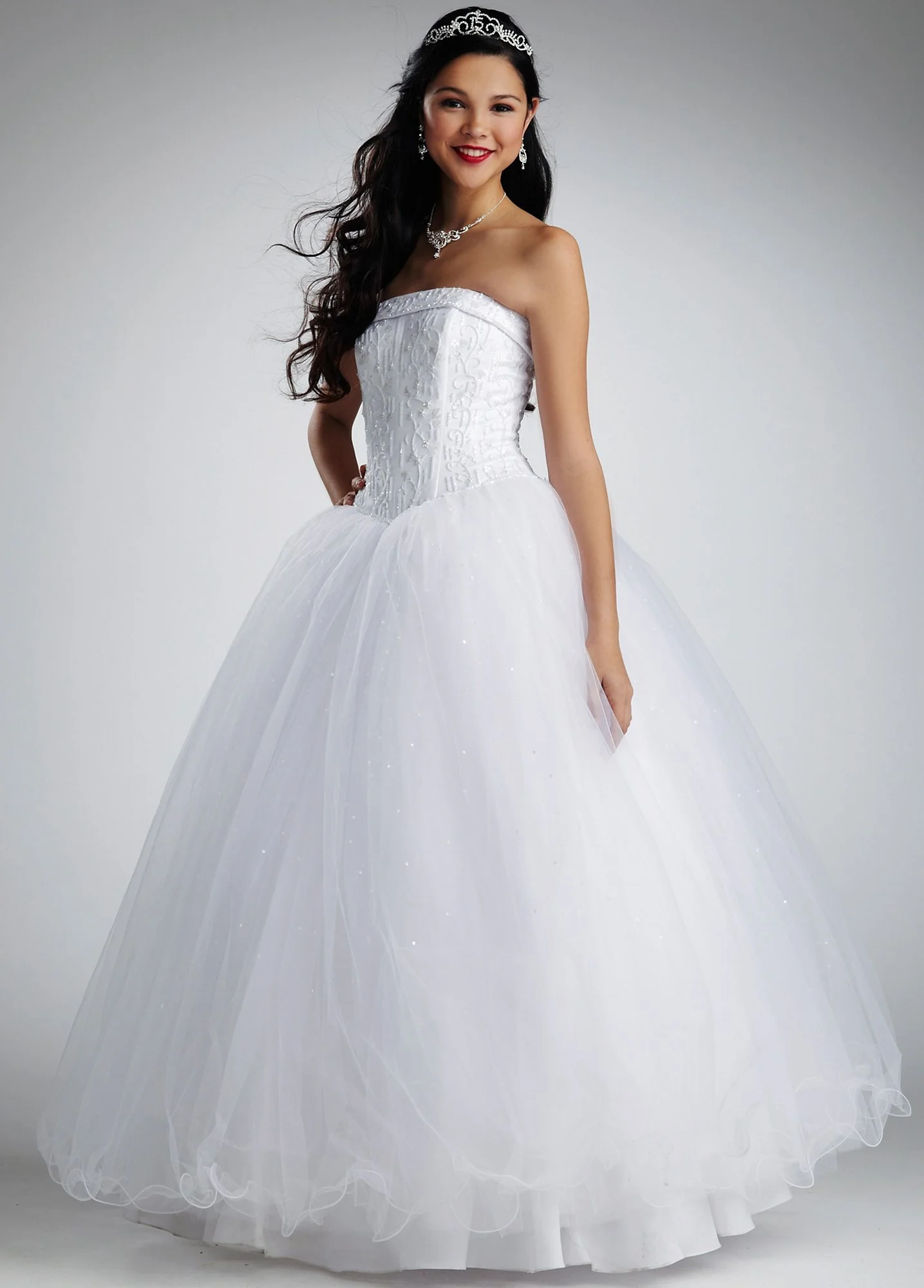 As-Is Strapless Tulle Ball Gown with Satin Bodice - Image 2