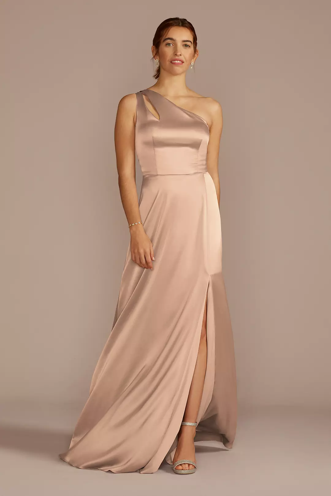As Is Stretch Charmeuse One-Shoulder Dress - Image 10